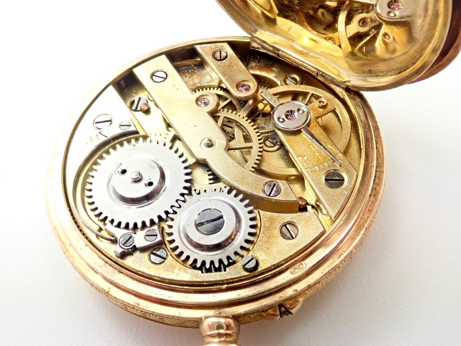 Estate Jewelry & Watches:Watches, Parts & Accessories:Watches:Pocket Watches Vintage! Swiss 14k Yellow Gold Ladies Pocket Watch 33mm High Grade Movement