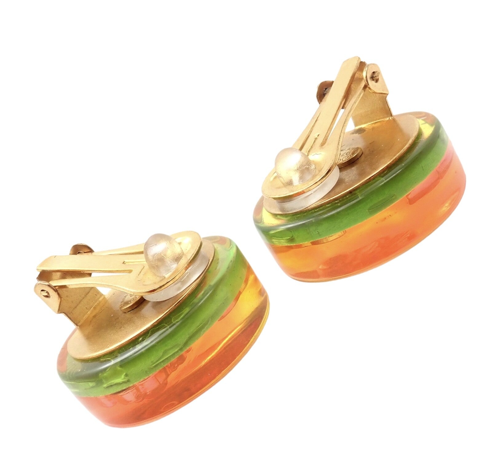 Chanel Jewelry & Watches:Fashion Jewelry:Earrings Rare! Vintage Chanel Paris France Holographic Logo Camellia Earrings 1997 Spring