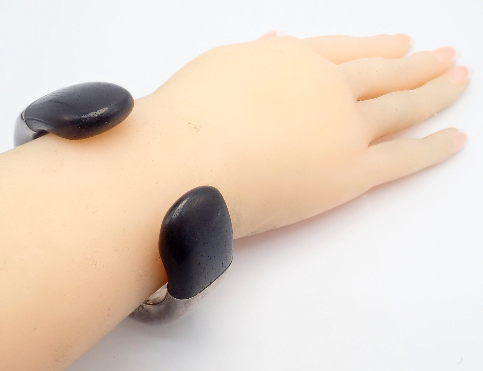 Vintage Tiffany & Co Sterling Silver Andreas Mikkelson Ebony Wood Cuff Bracelet | Fortrove