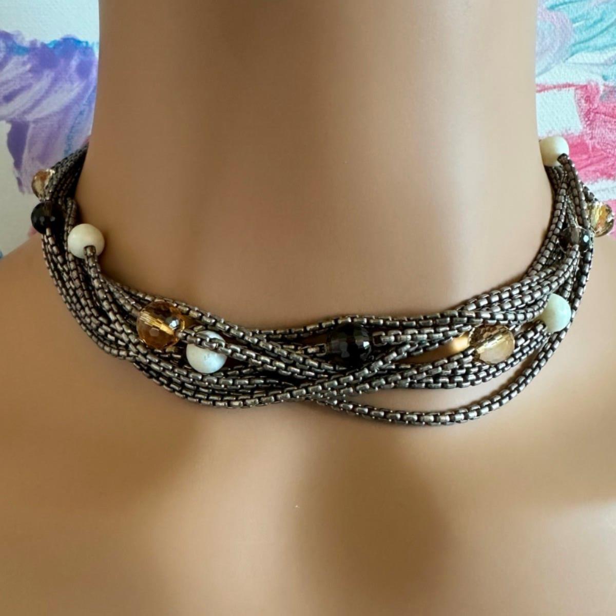 David Yurman Jewelry & Watches:Fine Jewelry:Necklaces & Pendants David Yurman DY 18k Yellow Gold Sterling Silver 8 Strand Box Chain Necklace