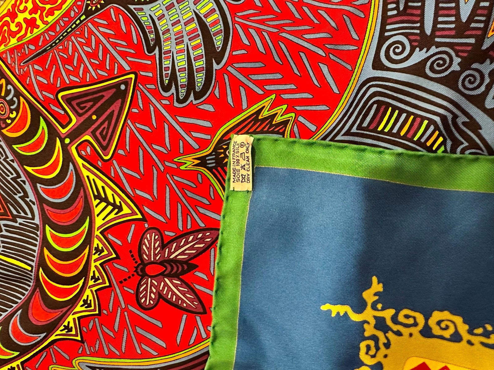 Authentic! Hermes Carre Peuple De Panama Vintage 90cm Mutlicolor Silk Scarf | Fortrove