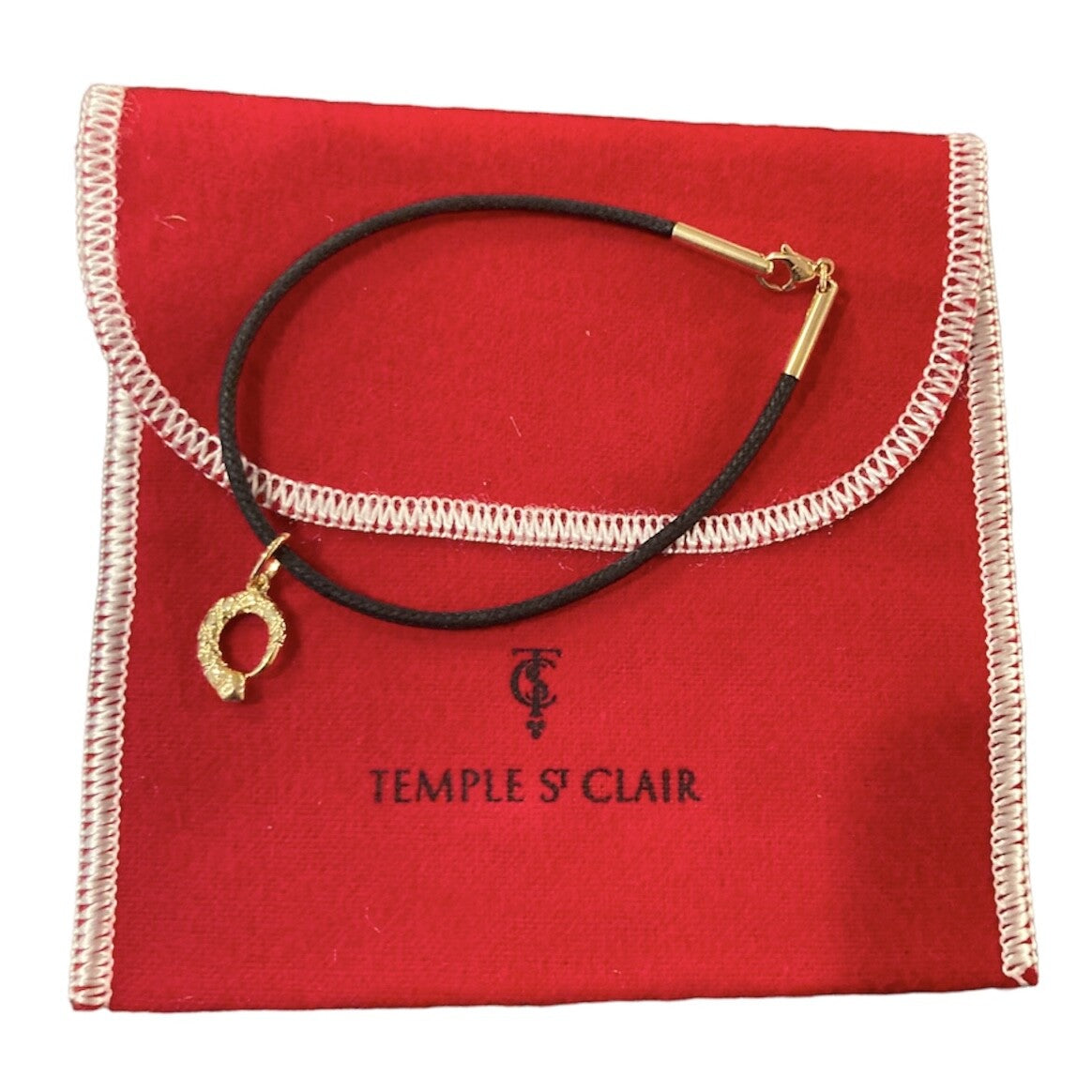 Temple St Clair 18k Snake Serpent Charm Cord Bracelet | Fortrove