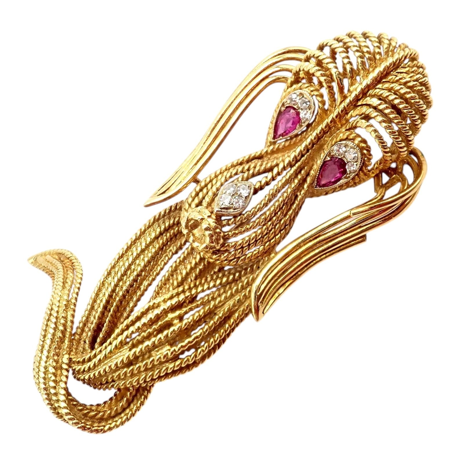 H. Stern Jewelry & Watches:Fine Jewelry:Brooches & Pins Vintage! H. Stern 18k Yellow Gold Diamond Ruby Basset Hound Dog Pin Brooch
