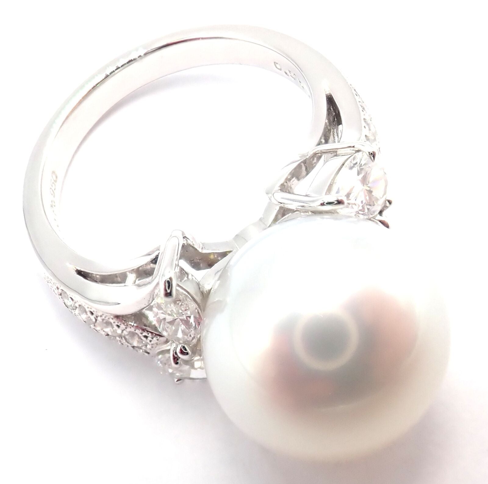 Mikimoto Jewelry & Watches:Fine Jewelry:Rings Rare! Authentic Mikimoto Platinum Diamond Large 12.5mm South Sea Pearl Ring