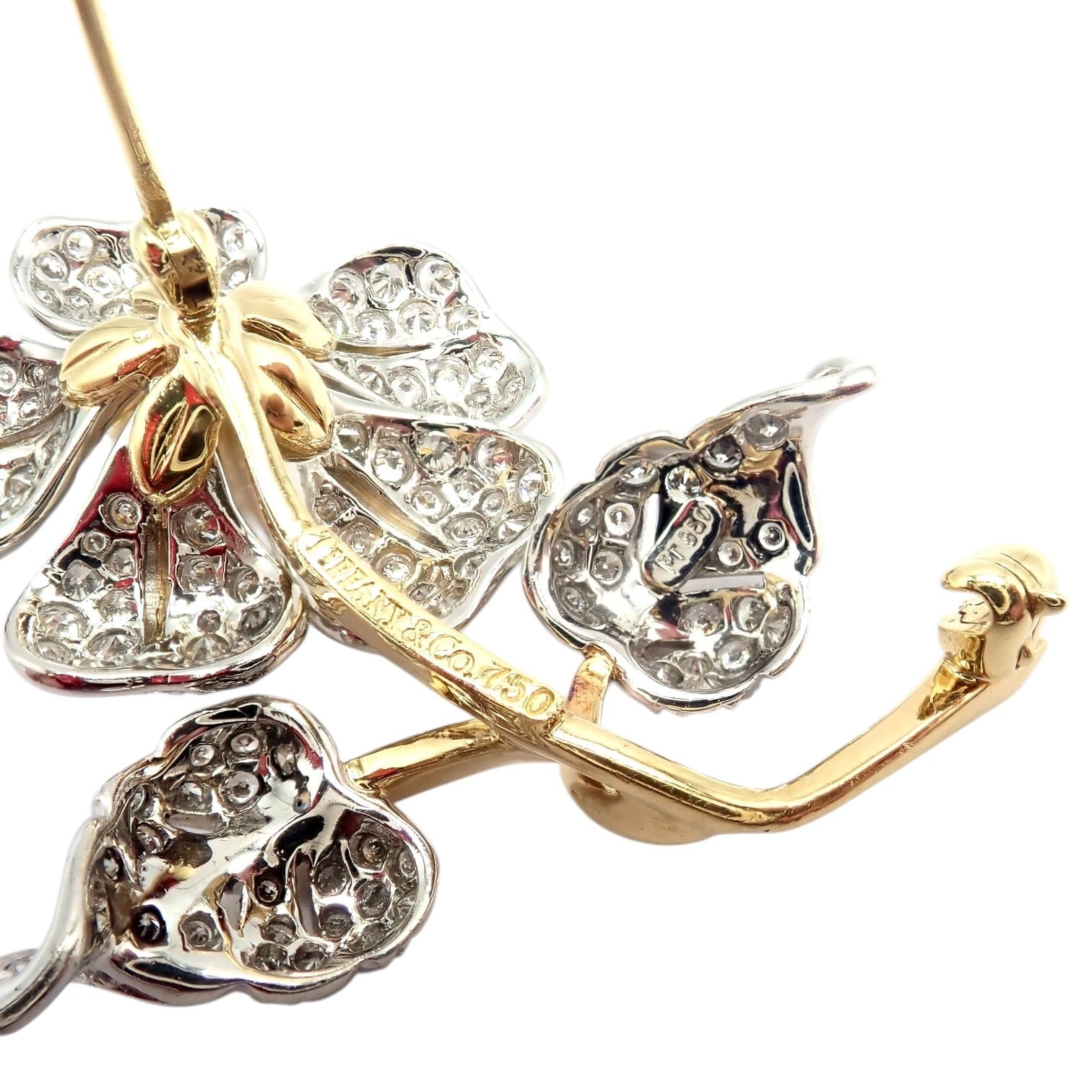Vintage! Tiffany & Co 18k Yellow Gold Platinum Diamond Pearl Pin Brooch | Fortrove