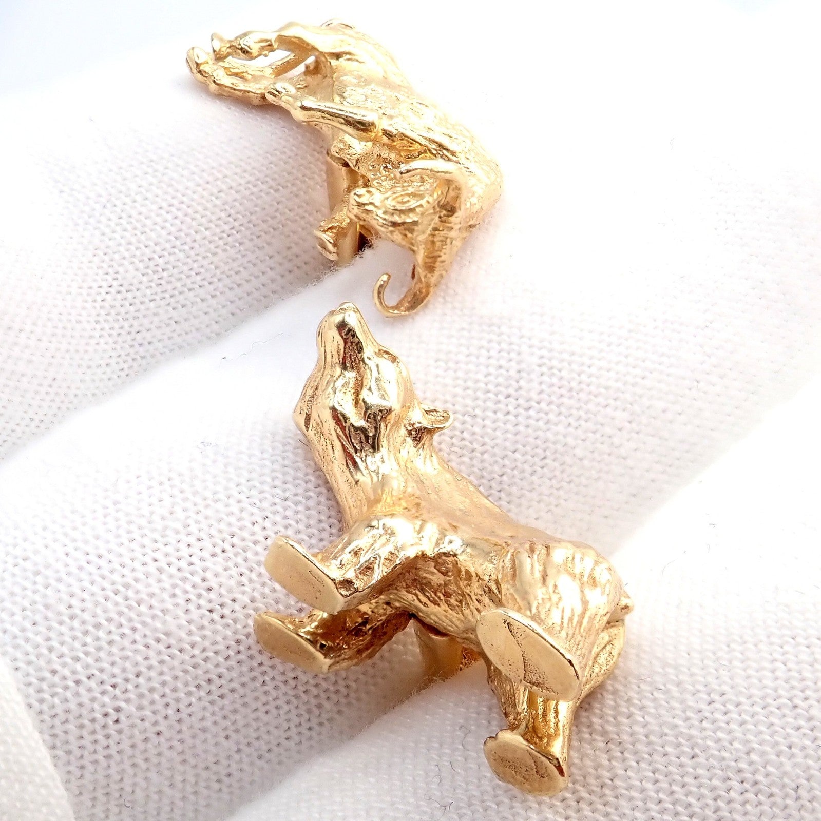 Tiffany & Co. Jewelry & Watches:Men's Jewelry:Cufflinks Rare! Vintage Tiffany & Co. 14k Yellow Gold Stock Market Bull Bear Cufflinks