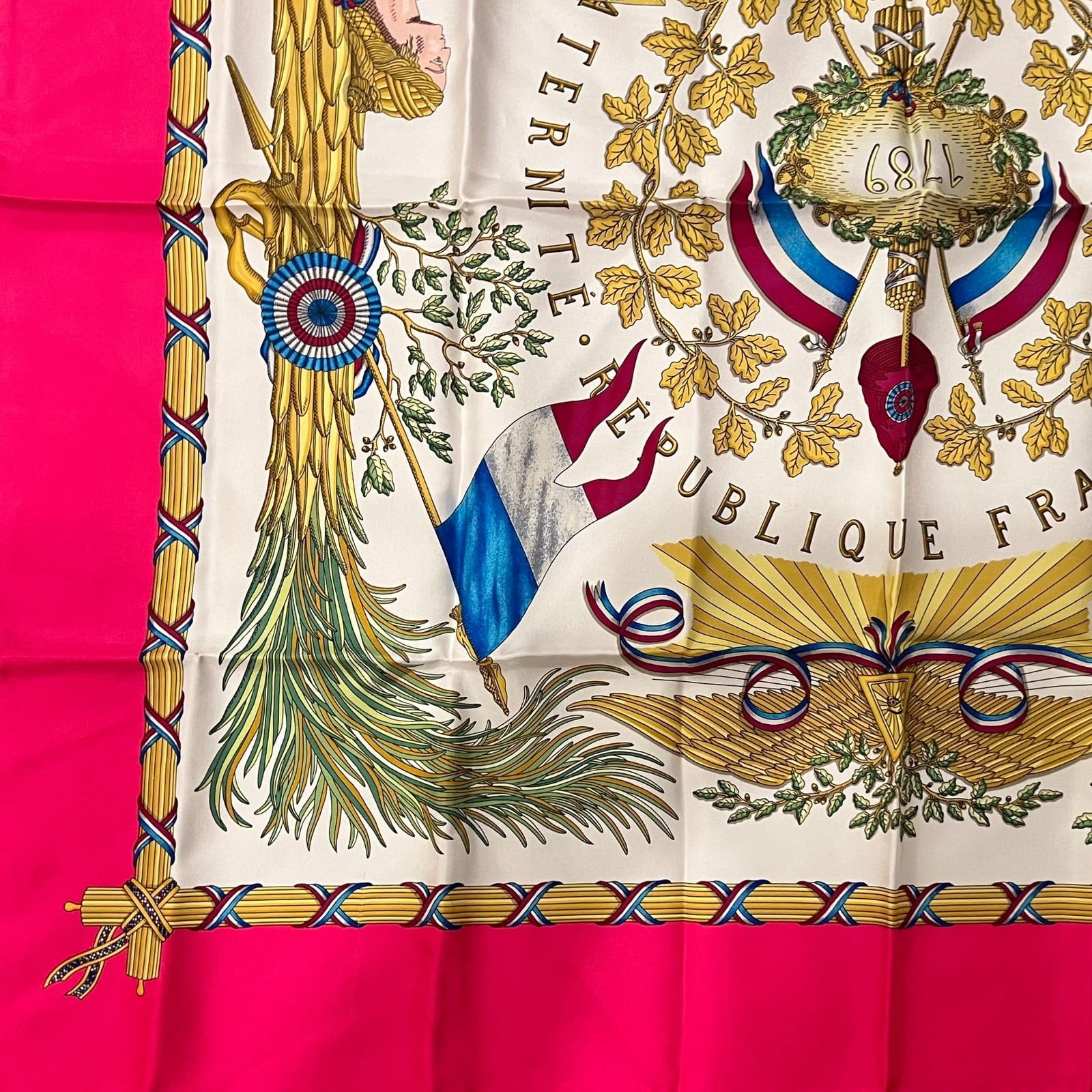Hermes Clothing, Shoes & Accessories:Women:Women's Accessories:Scarves & Wraps Authentic Hermès “République Française” 90 cm Silk Scarf