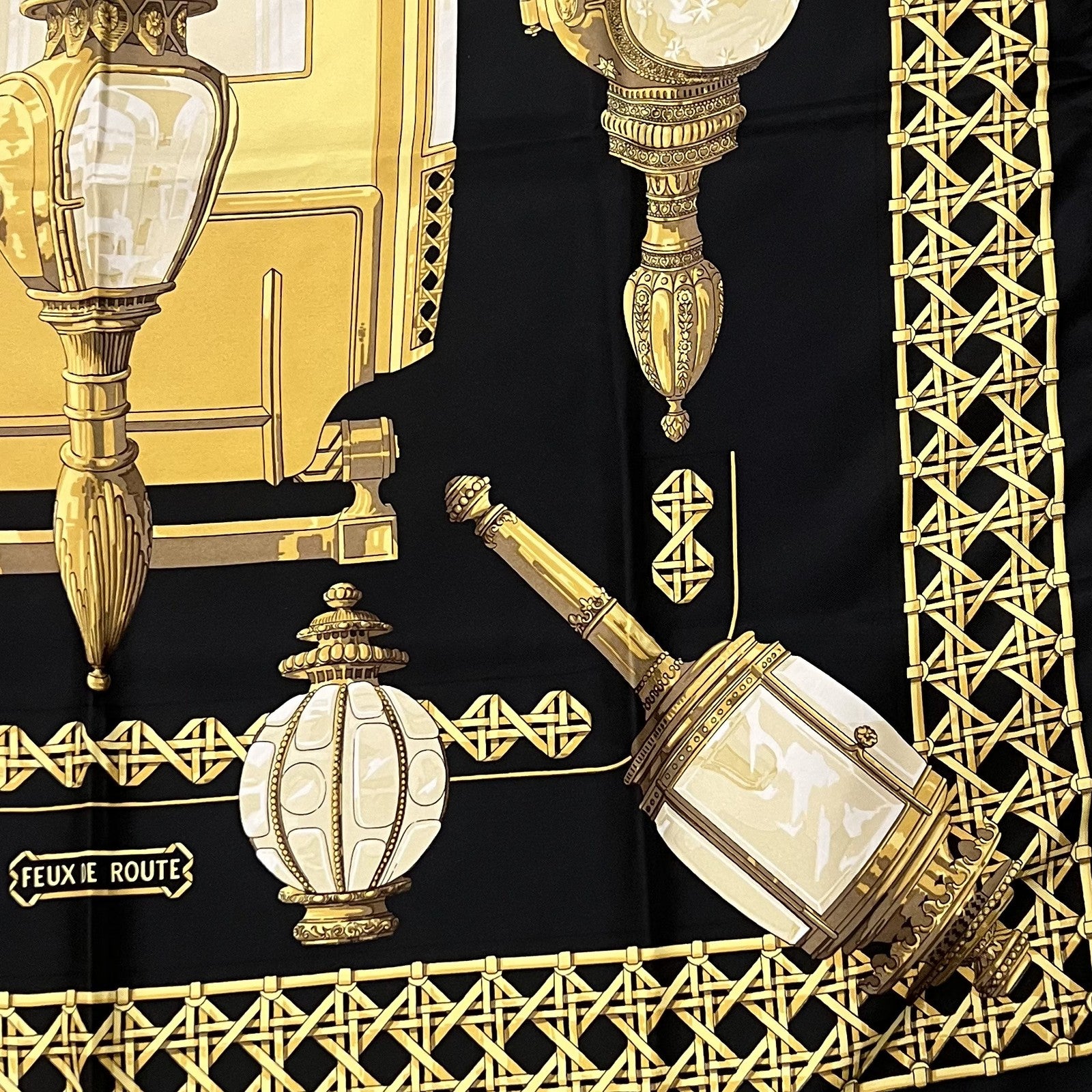 Authentic RARE! Hermes Feux de Route Vintage 90cm Silk Scarf | Fortrove