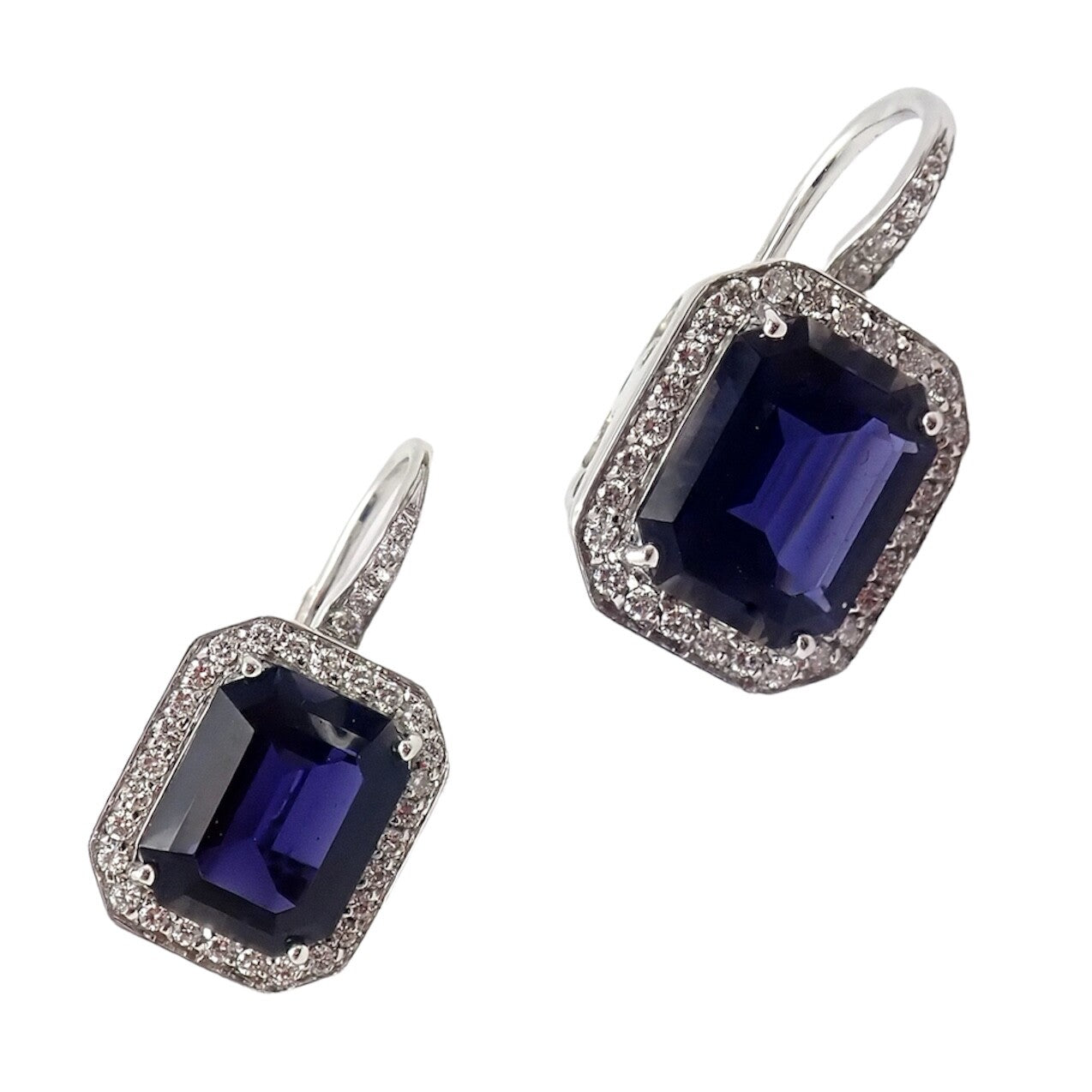 Pasquale Bruni Jewelry & Watches:Fine Jewelry:Earrings Authentic! Pasquale Bruni 18k White Gold Iolite Diamond Earrings