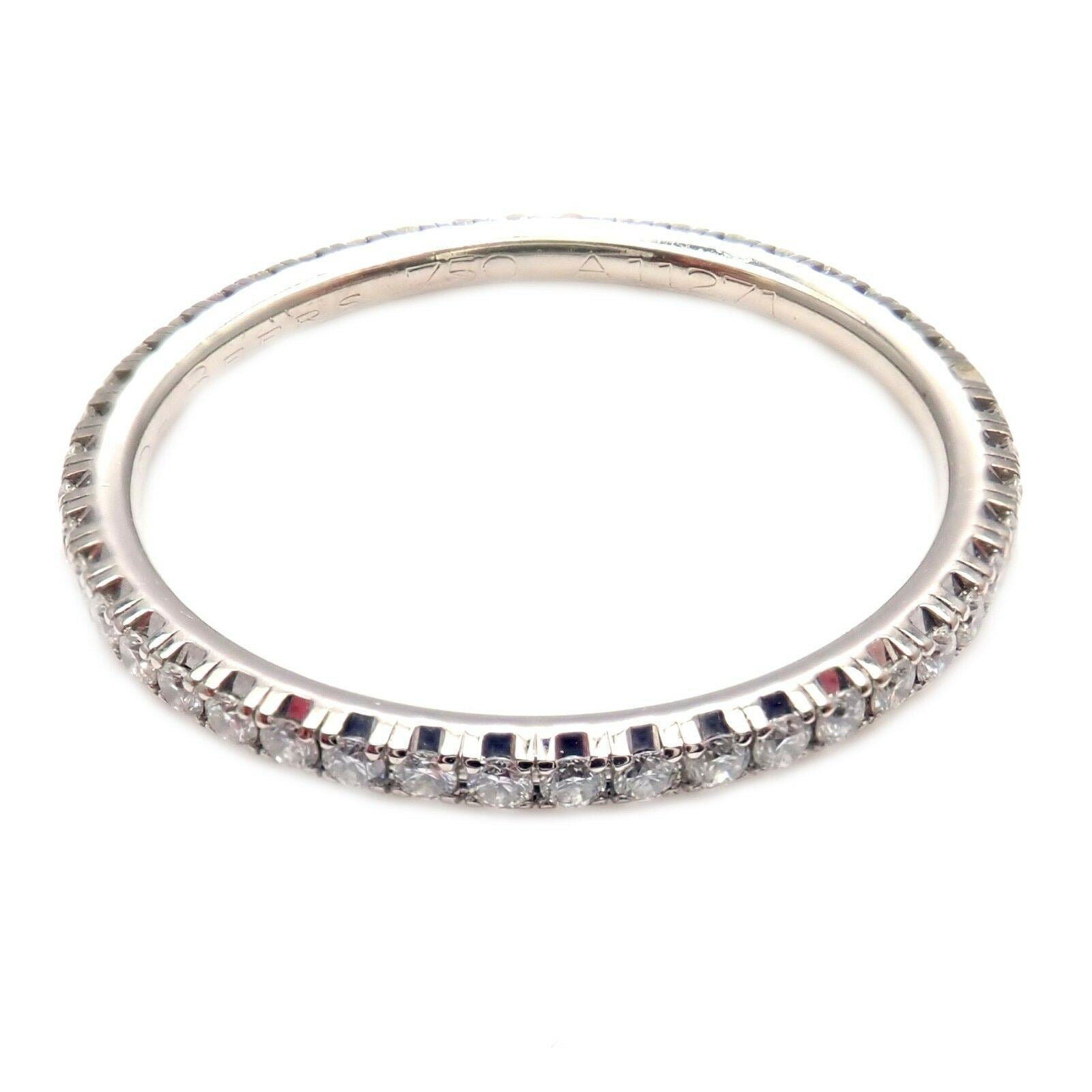 Authentic De Beers 18k White Gold 0.37ctw Diamond Aura Band Ring Sz 7.5 | Fortrove