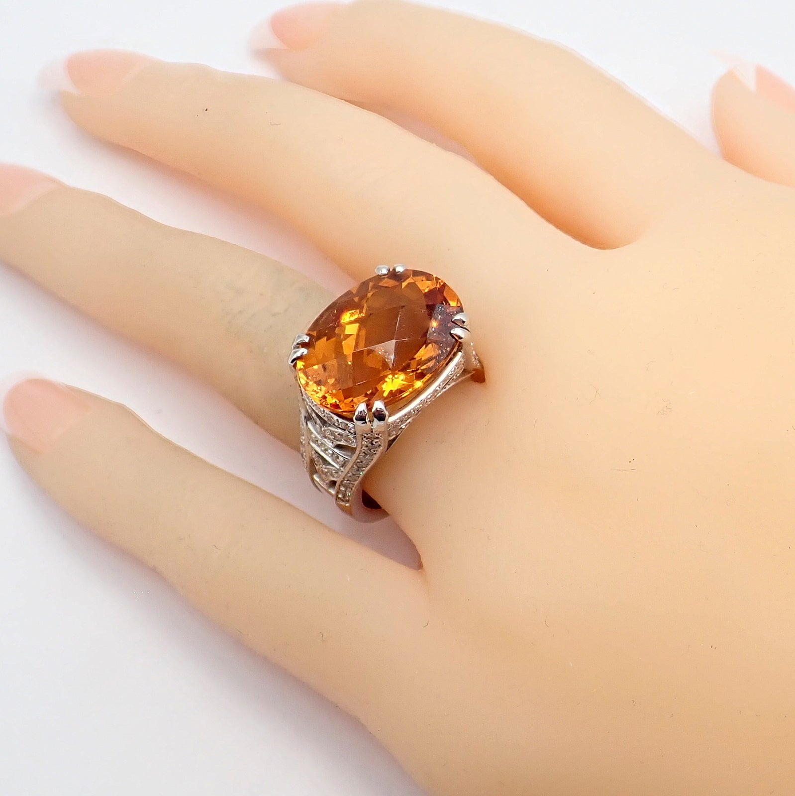Kieselstein Cord Platinum 2.5ct Diamond Golden Citrine Cockatil Ring 1999 sz 6.5 | Fortrove
