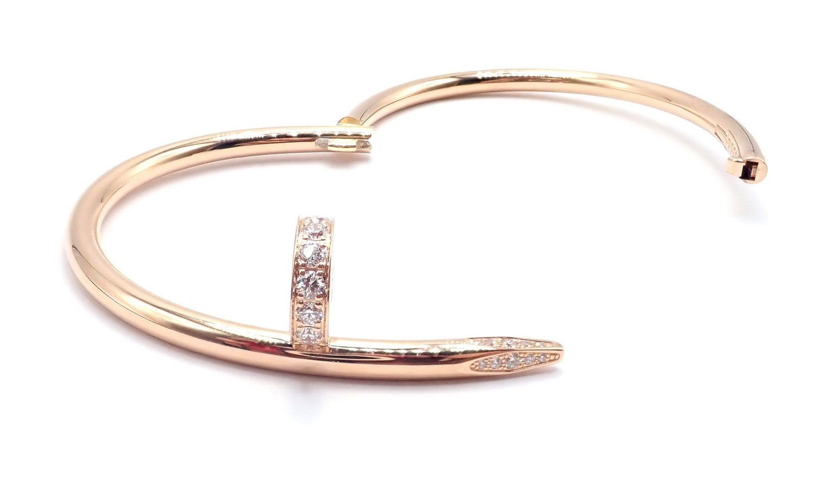 Cartier Juste un Clou Nail 18k Rose Gold Diamond Classic Bangle Bracelet Size 16 | Fortrove