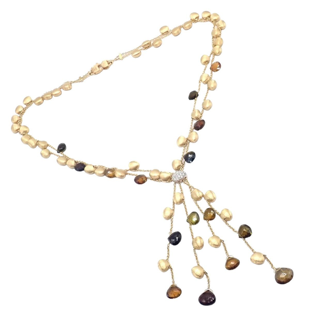 Marco Bicego Jewelry & Watches:Fine Jewelry:Necklaces & Pendants Authentic! Marco Bicego 18k Yellow Gold Confetti Diamond Topaz Tassel Necklace