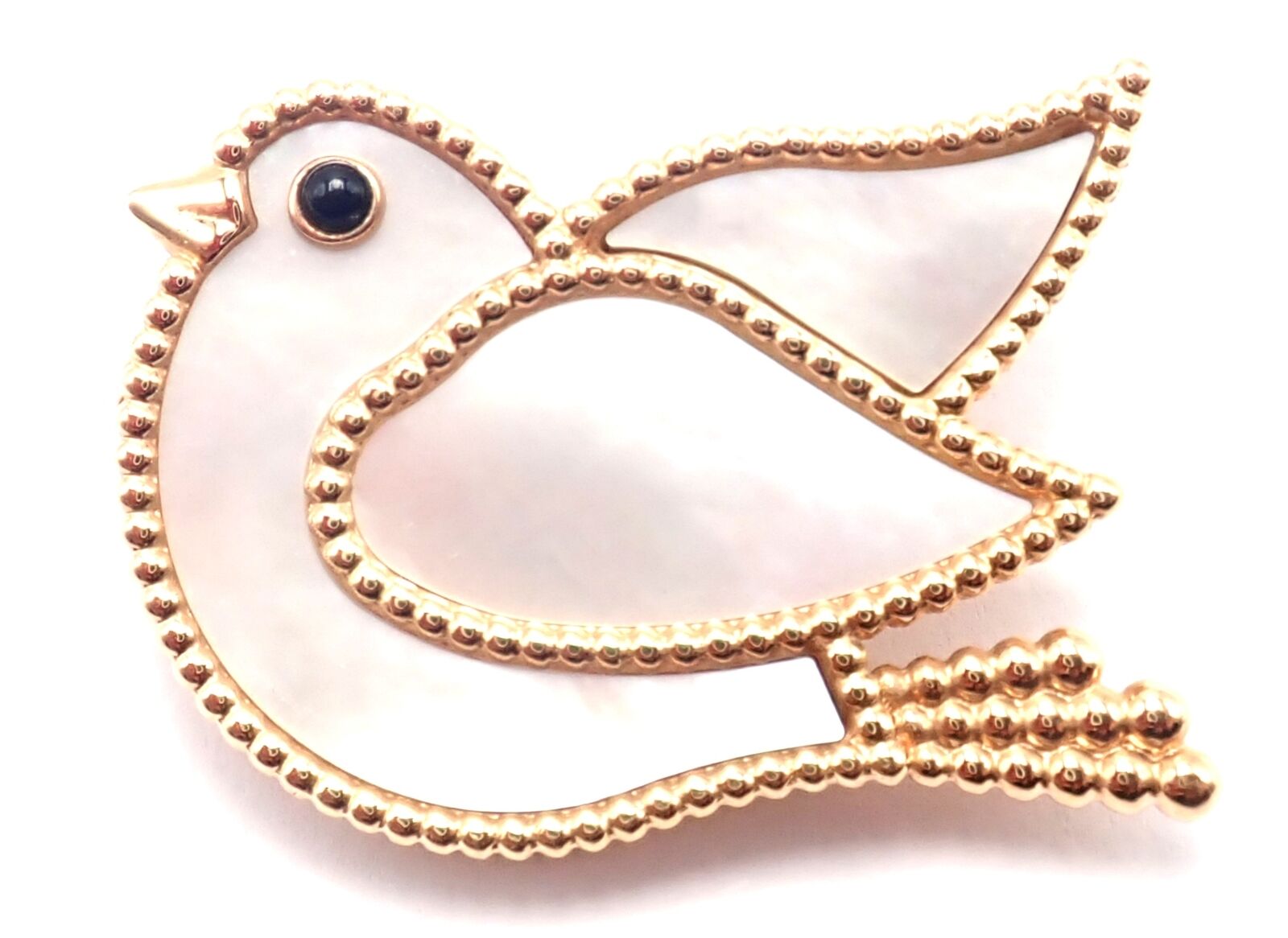 Van Cleef & Arpels Jewelry & Watches:Fine Jewelry:Brooches & Pins Van Cleef & Arpels 18k Rose Gold Mother Of Pearl Lucky Animals Dove Clip Brooch