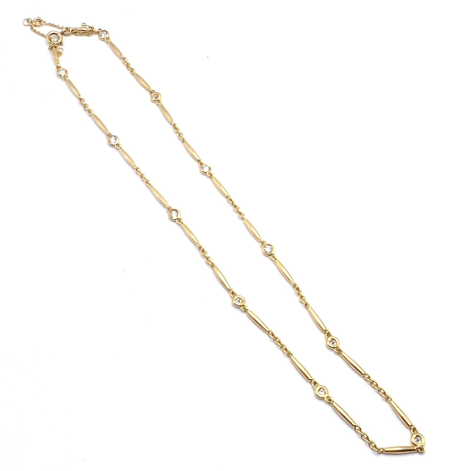 Cartier Jewelry & Watches:Fine Jewelry:Necklaces & Pendants Authentic! Cartier 18k Yellow Gold Diamond By The Yard Choker Chain Necklace