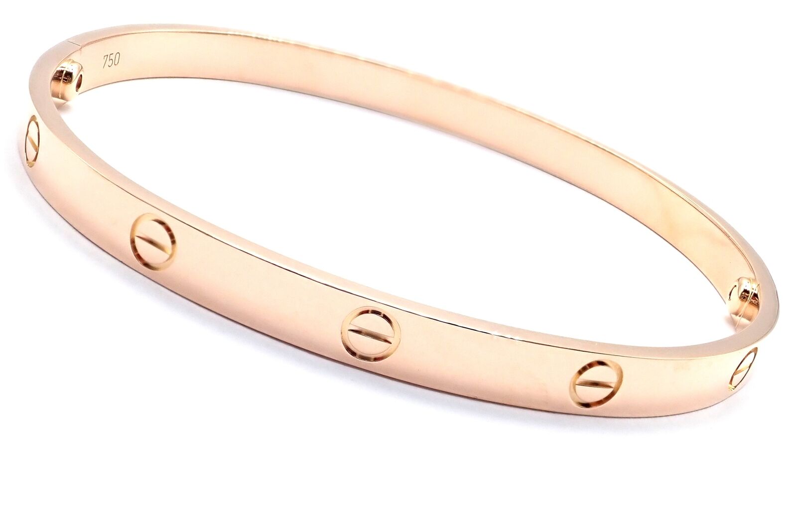 Authentic! Cartier 18k Rose Gold Love Bangle Bracelet Size 21 Paper | Fortrove