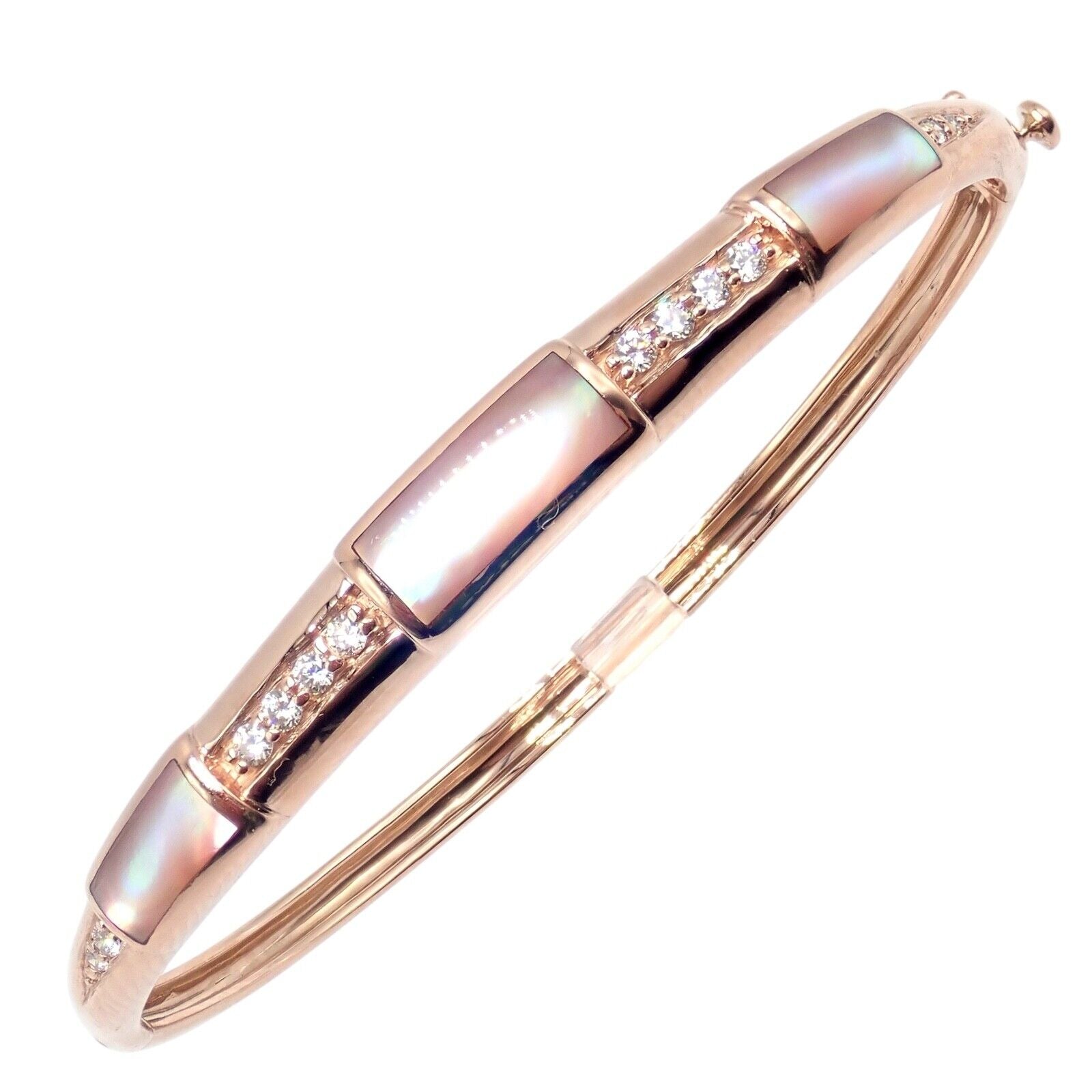 Kabana Jewelry & Watches:Fine Jewelry:Bracelets & Charms Authentic! Kabana 14k Rose Gold Diamond Mother of Pearl Bangle Bracelet