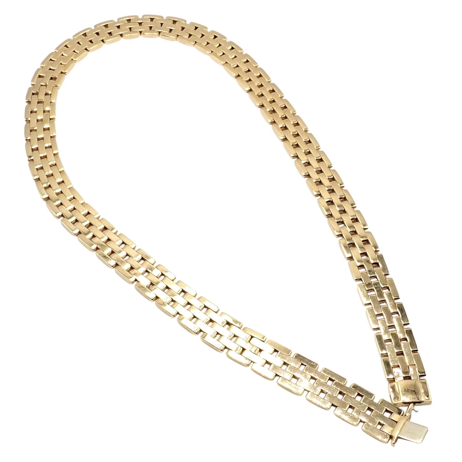 Cartier 5 Row Maillon Panther Panthere 18k Yellow Gold 20" Long Necklace Paper | Fortrove
