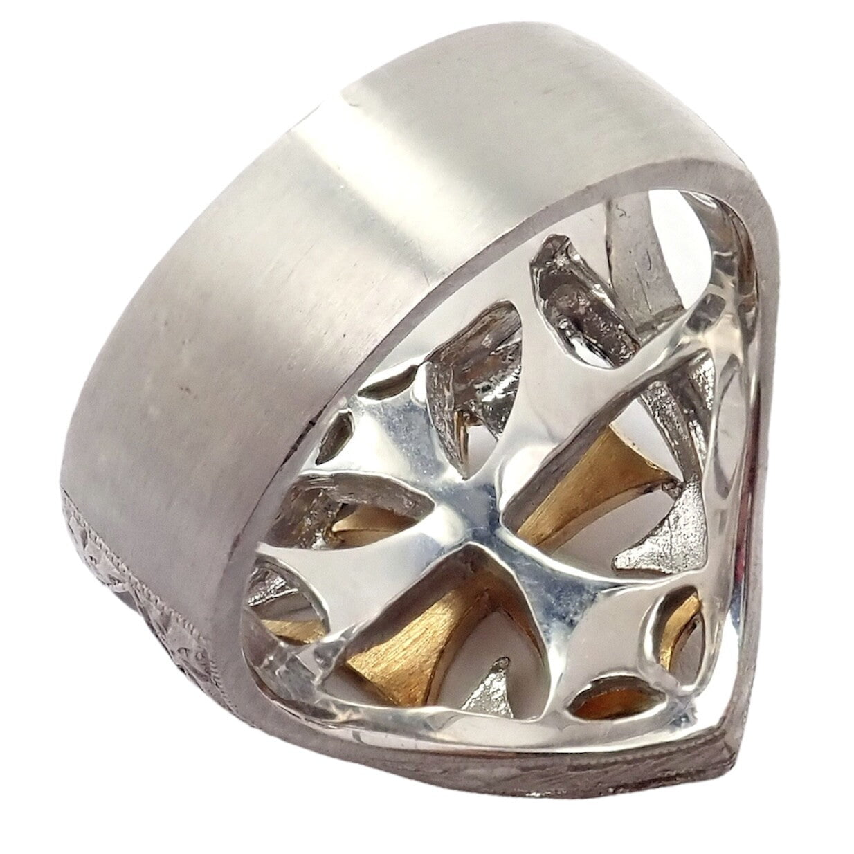 Loree Rodkin Jewelry & Watches:Fine Jewelry:Rings Authentic Loree Rodkin 18k White Yellow Gold Diamond Cross Shield Crest Ring