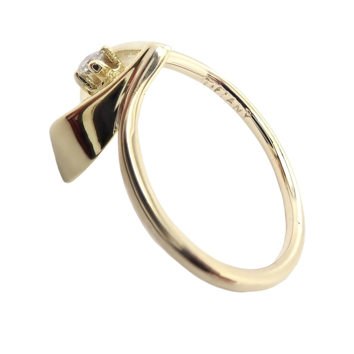 Authentic! Vintage Tiffany & Co 18k Yellow Gold Diamond Heart Ring | Fortrove