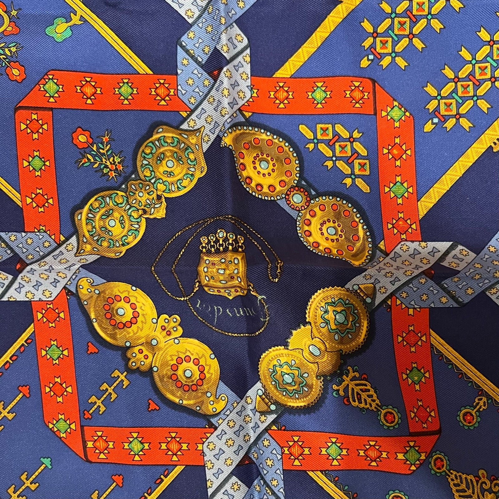 Hermes Clothing, Shoes & Accessories:Women:Women's Accessories:Scarves & Wraps Authentic Hermes Brins d’Or 45cm Silk Scarf
