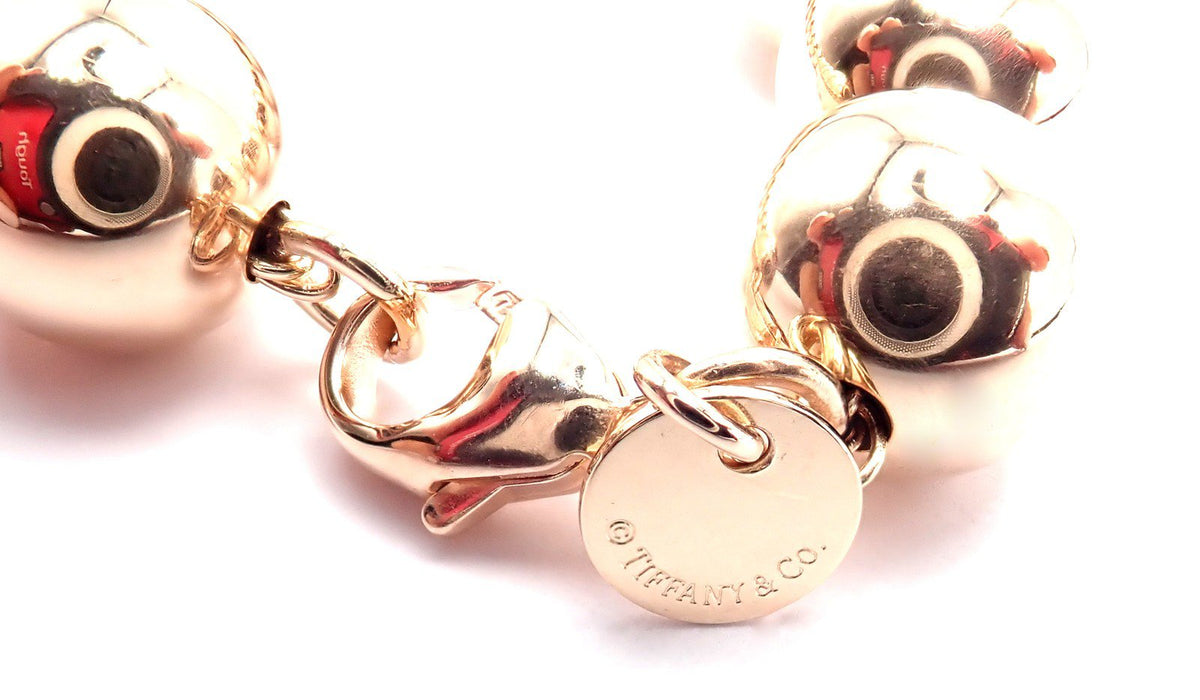 Tiffany & Co. Jewelry & Watches:Fine Jewelry:Bracelets & Charms Authentic! Tiffany & Co 18k Rose Gold Ball Bead Link Bracelet