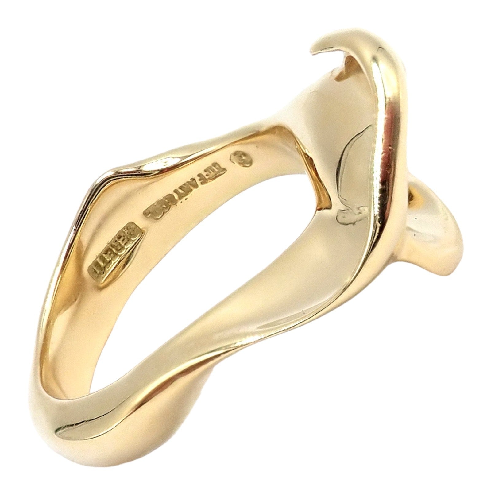 Lily.M Tiffany & Co. ゴールド リング Authentic! Vintage Tiffany & Co. 18k Yellow Gold Peretti Calla Lily Ri