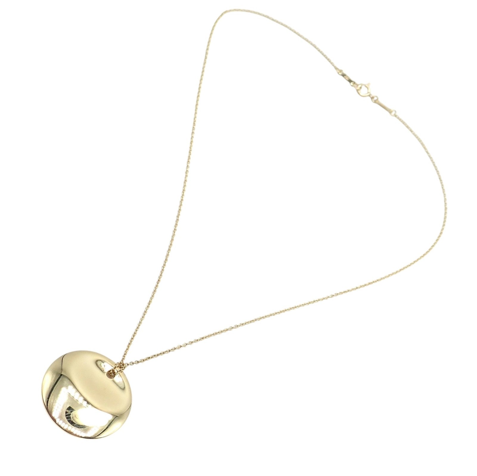 Vintage! Tiffany & Co Peretti 18k Yellow Gold 24mm Disc Pendant Necklace | Fortrove