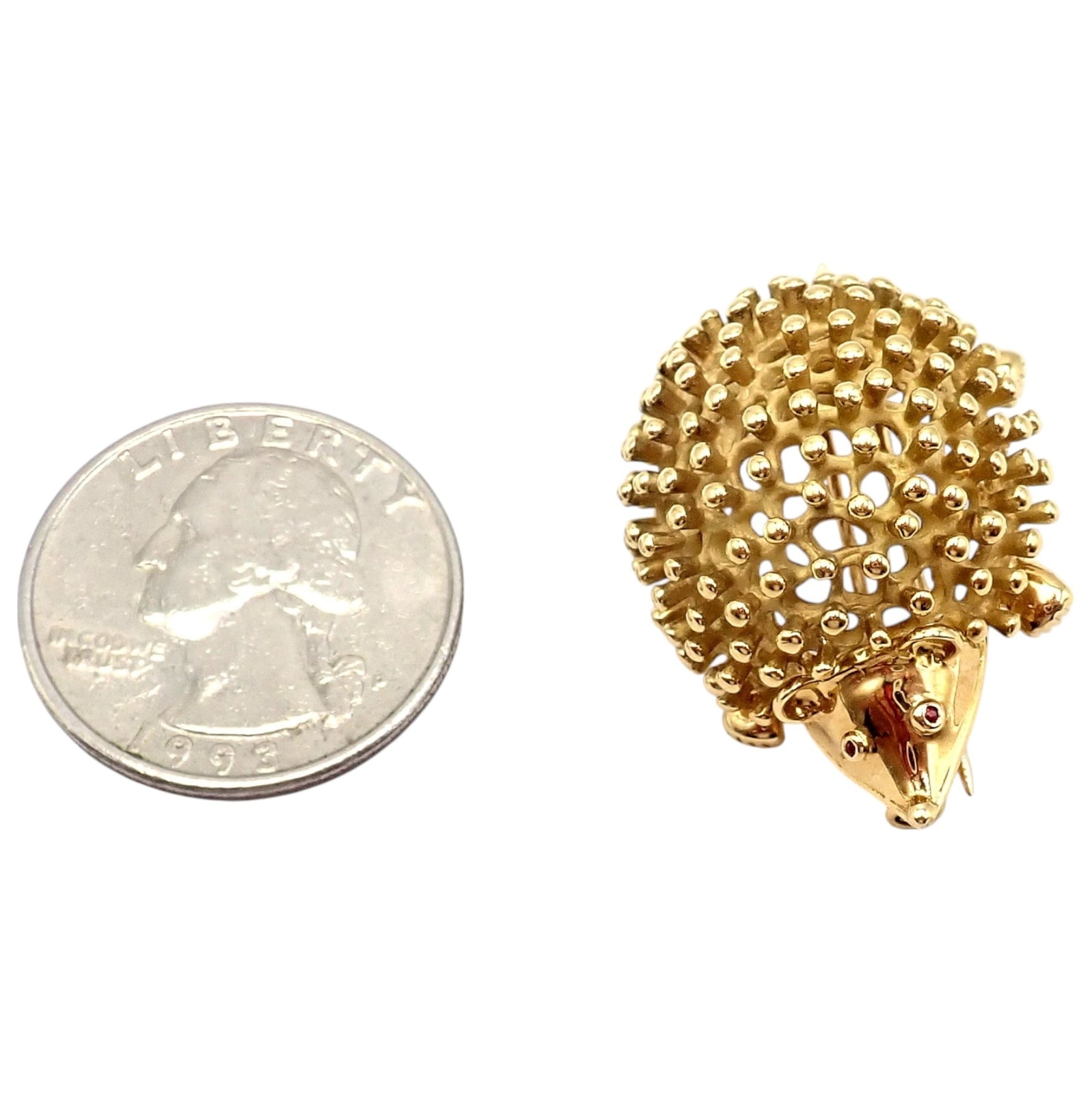 Vintage! Tiffany & Co Schlumberger 18k Yellow Gold Hedgehog Sweet Brooch Pin | Fortrove
