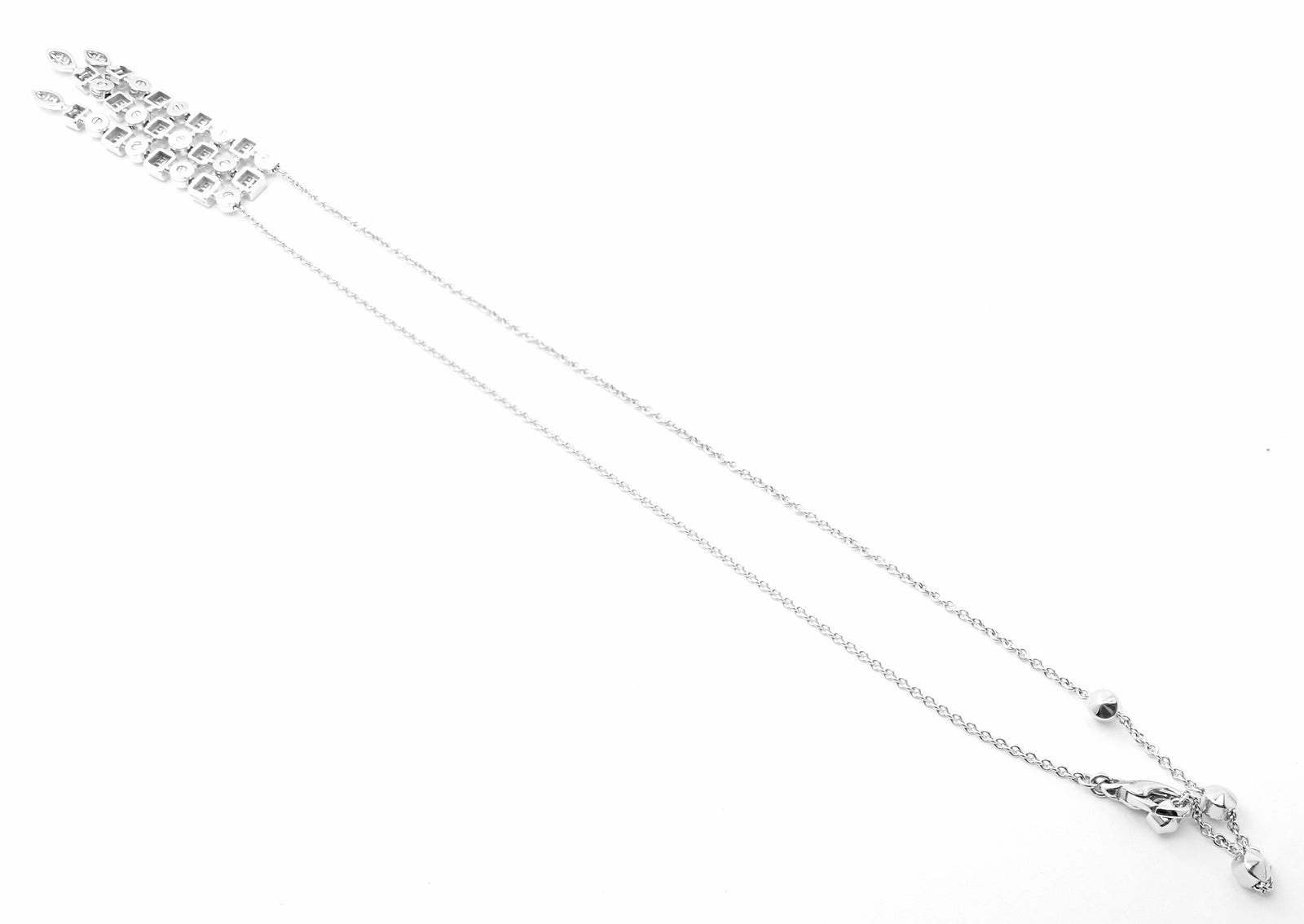 Authentic! Bvlgari Bulgari 18k White Gold Lucea Diamond Pendant Necklace | Fortrove