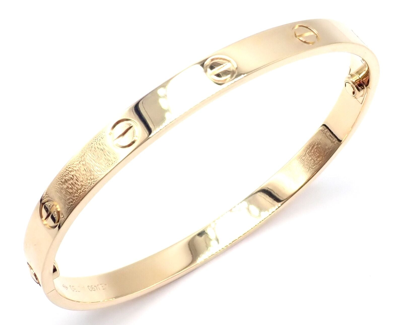 Cartier Jewelry & Watches:Fine Jewelry:Bracelets & Charms Authentic! Cartier 18k Yellow Gold Love Bangle Bracelet Size 19 Paper