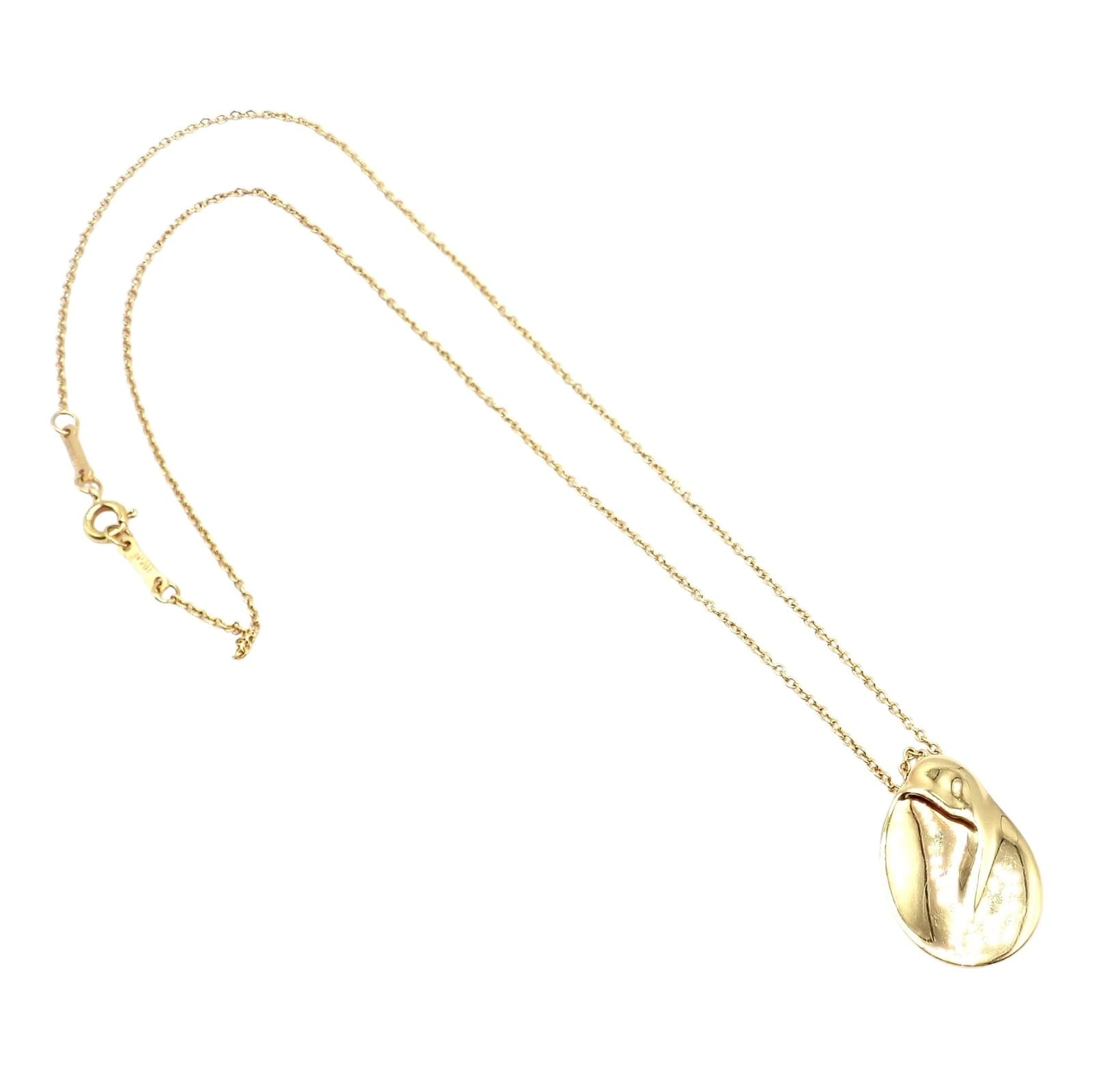 Tiffany & Co Peretti 18k Yellow Gold Madonna Medium Pendant Chain Neck