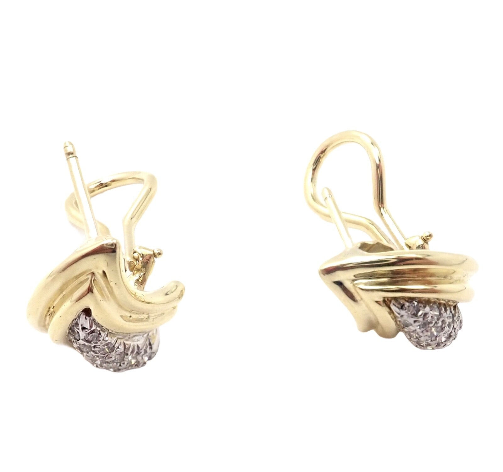 Tiffany & Co. Jewelry & Watches:Fine Jewelry:Earrings Authentic! Tiffany & Co 18k Yellow Gold Diamond Teardrop Earrings