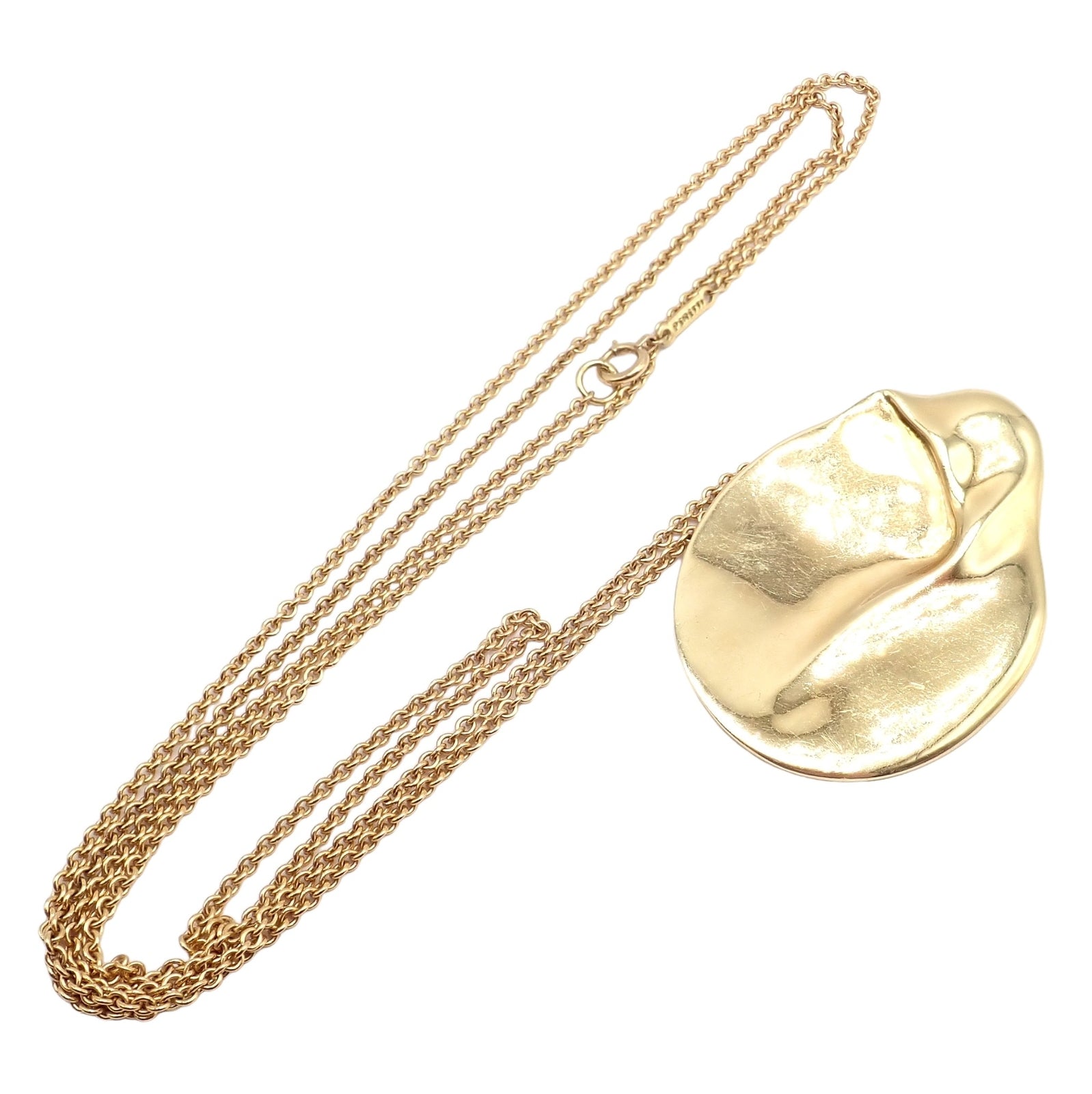 Tiffany & Co. Jewelry & Watches:Fine Jewelry:Necklaces & Pendants Tiffany & Co Peretti 18k Yellow Gold Madonna Pendant Extra Large Necklace 30"