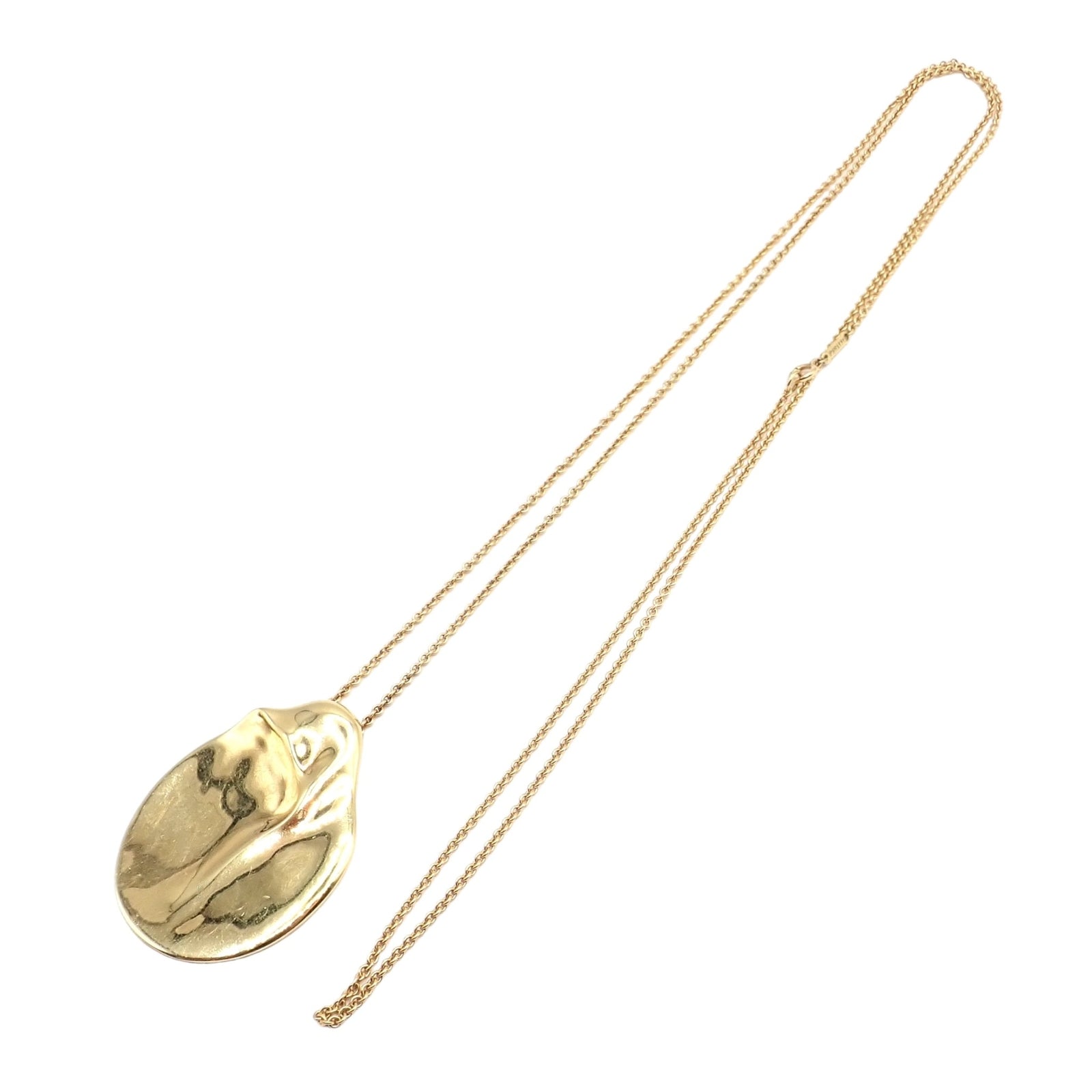 Tiffany & Co. Jewelry & Watches:Fine Jewelry:Necklaces & Pendants Tiffany & Co Peretti 18k Yellow Gold Madonna Pendant Extra Large Necklace 30"