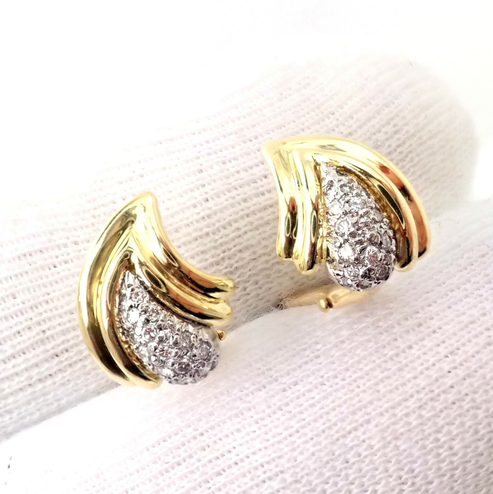 Tiffany & Co. Jewelry & Watches:Fine Jewelry:Earrings Authentic! Tiffany & Co 18k Yellow Gold Diamond Teardrop Earrings