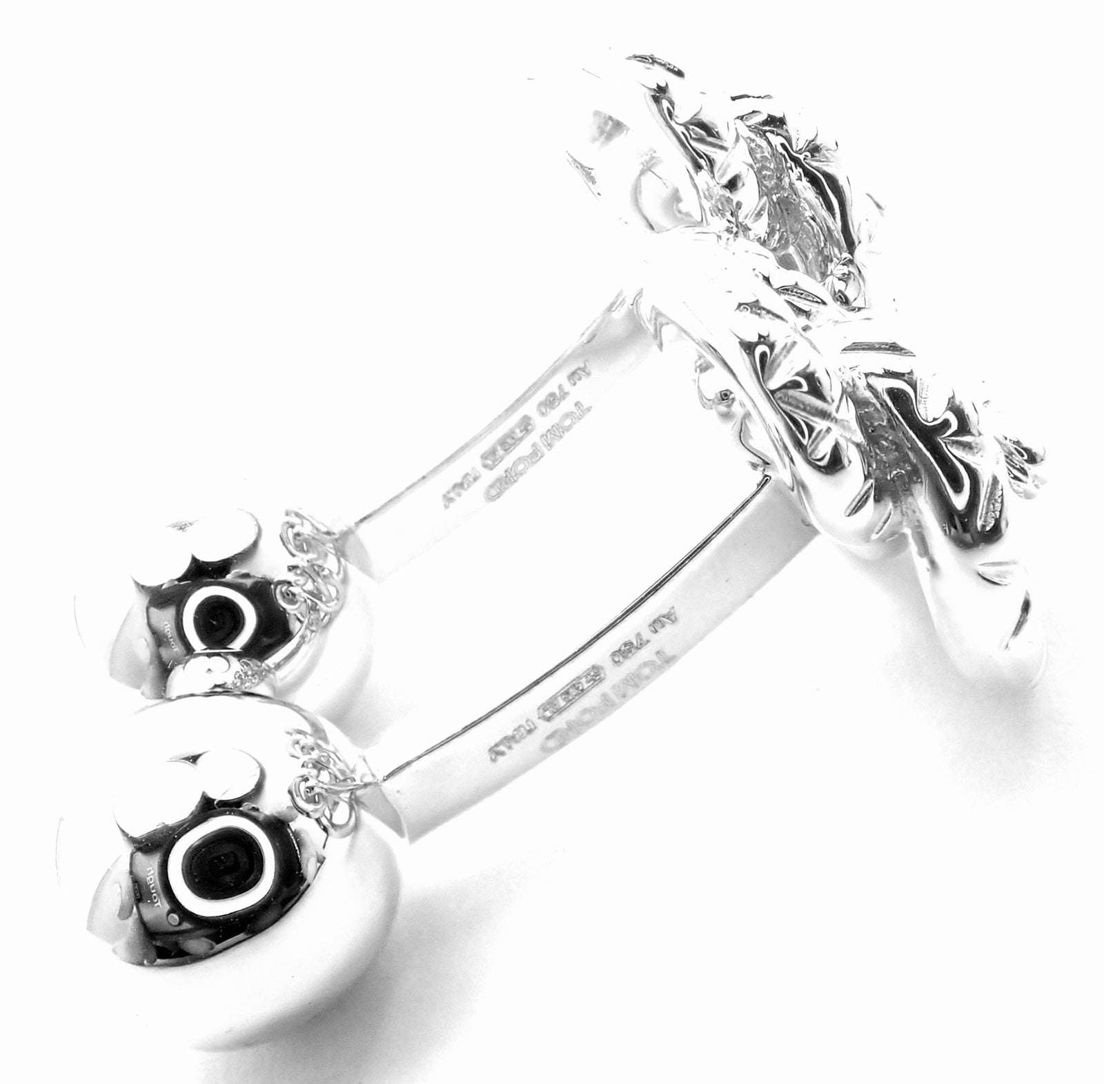 Tom Ford Jewelry & Watches:Men's Jewelry:Cufflinks Rare! Authentic Tom Ford 18k White Gold Snake Cufflinks Box