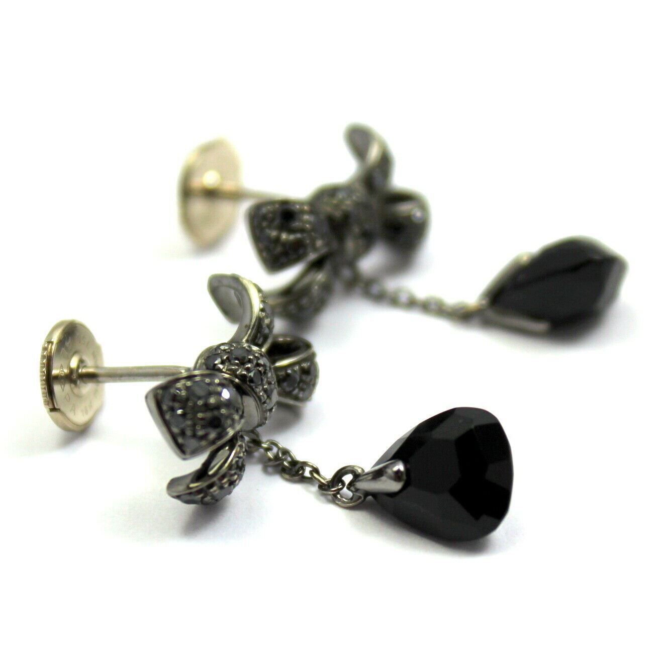 Pomellato Jewelry & Watches:Fine Jewelry:Earrings Rare! Authentic Pomellato 18k White Gold Black Diamond Onyx Drop Bow Earrings