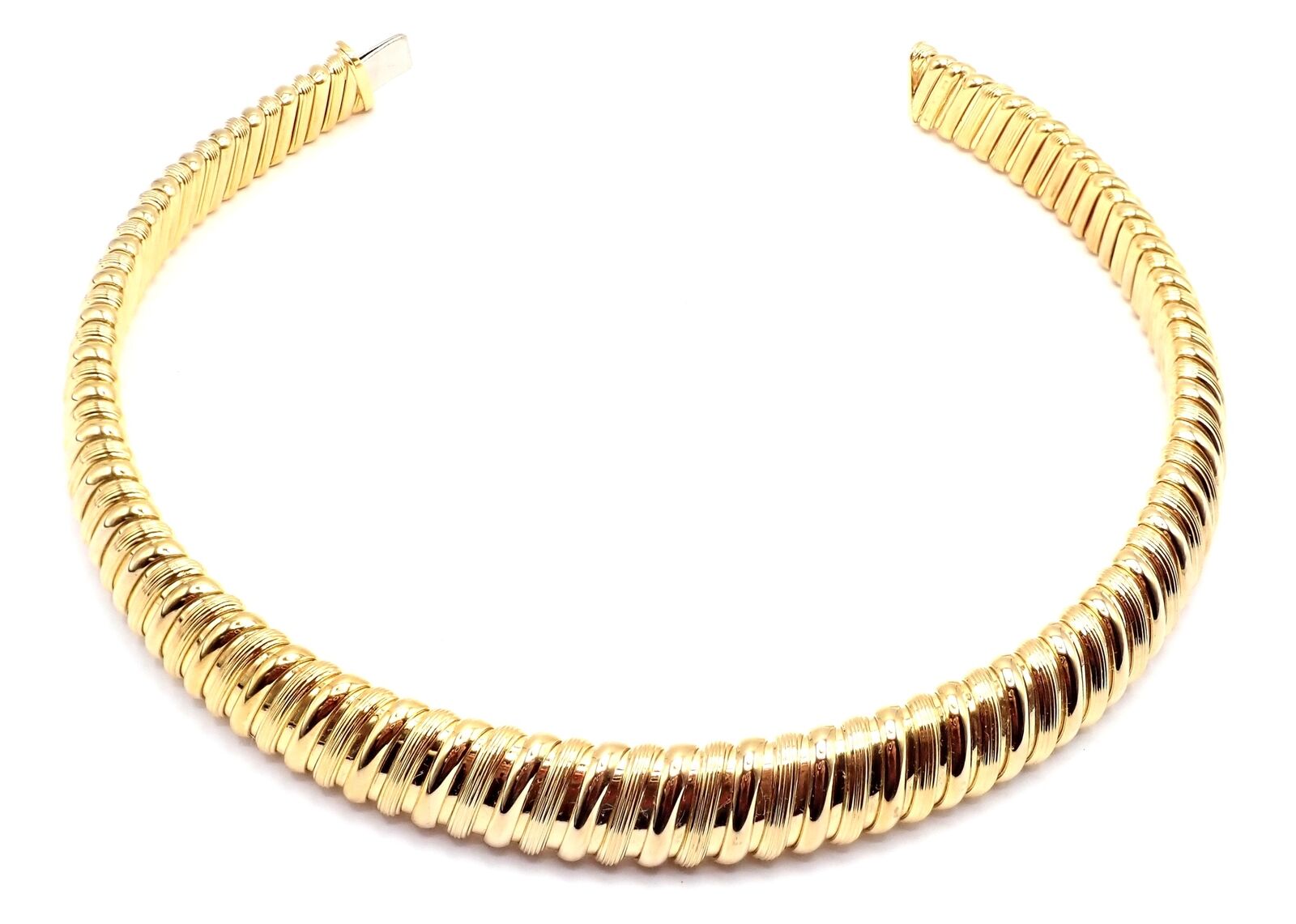 Rare! Authentic Bvlgari Bulgari Tubogas 18k Yellow Gold Choker Necklace | Fortrove