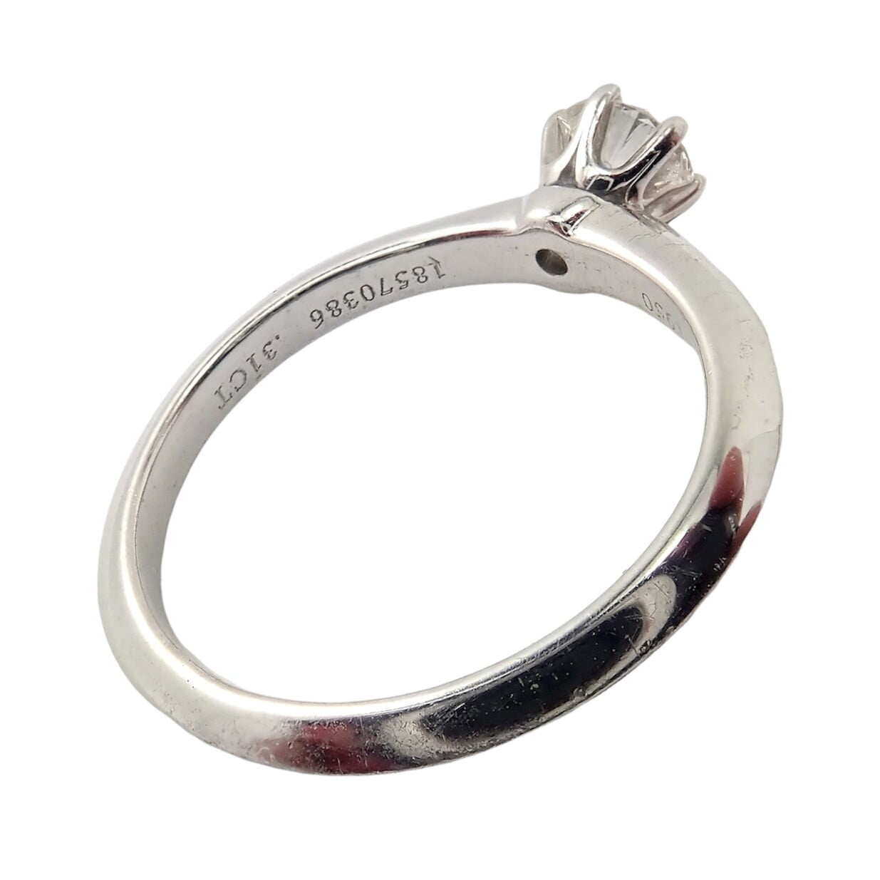 Tiffany & Co. Jewelry & Watches:Vintage & Antique Jewelry:Rings Authentic Tiffany & Co. Platinum 0.31ct Diamond G/VS1 Engagement Ring 4.25 Cert