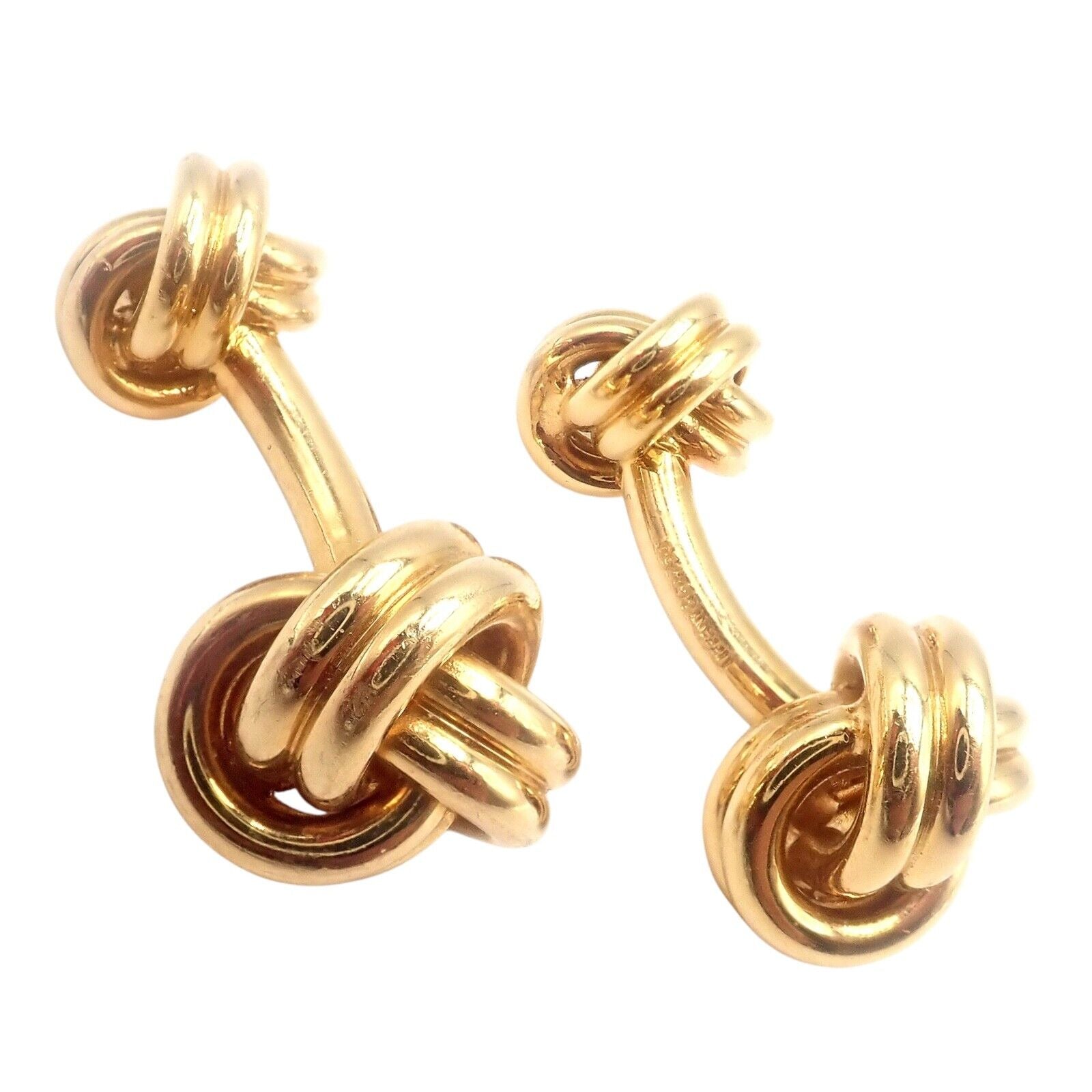 Rare! Vintage Tiffany & Co 18k Yellow Gold Classic Love Knot Cufflinks | Fortrove