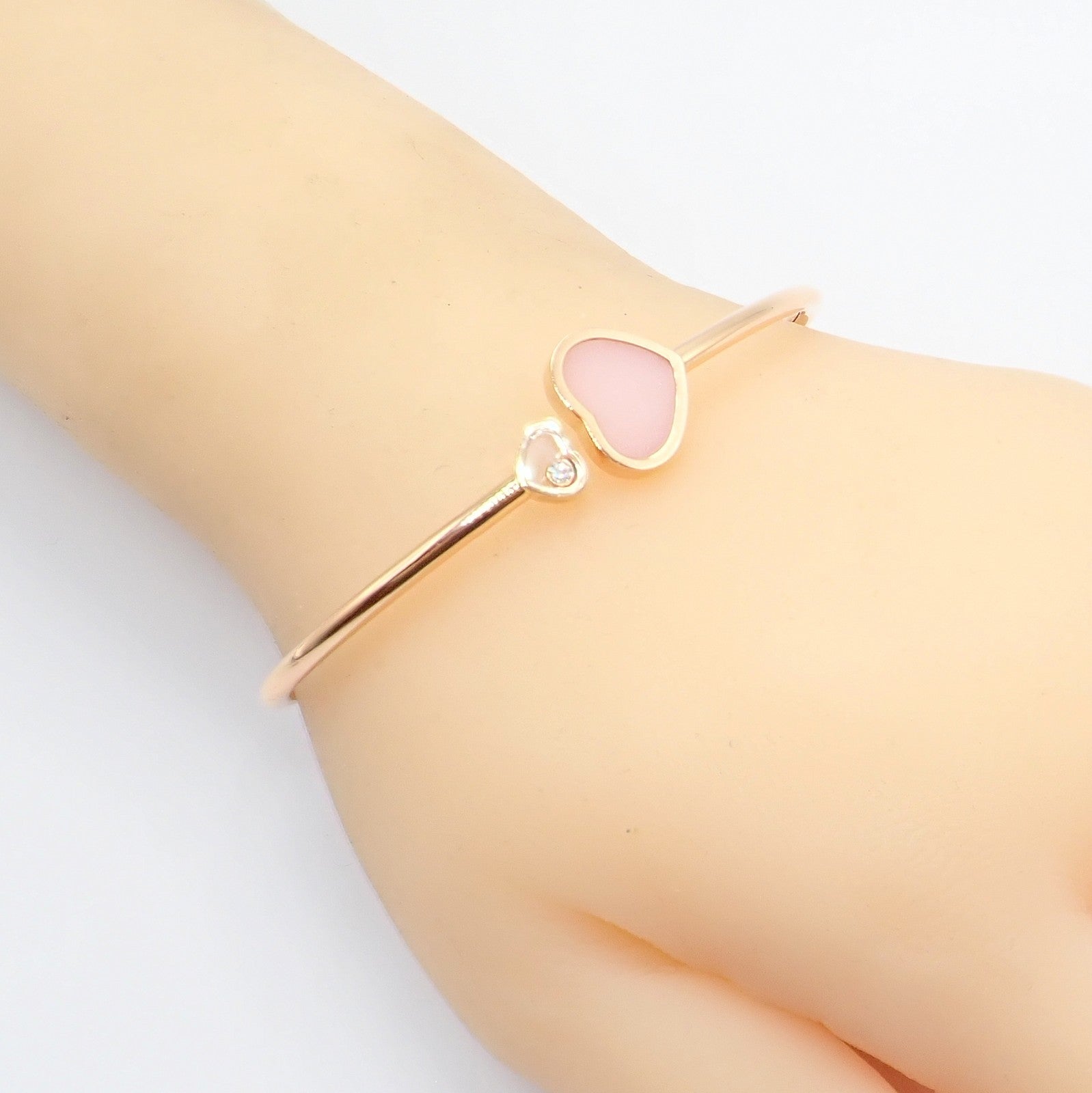 Chopard Jewelry & Watches:Fine Jewelry:Bracelets & Charms Rare! Chopard 18k Rose Gold Happy Hearts Diamond Pink Opal Bracelet