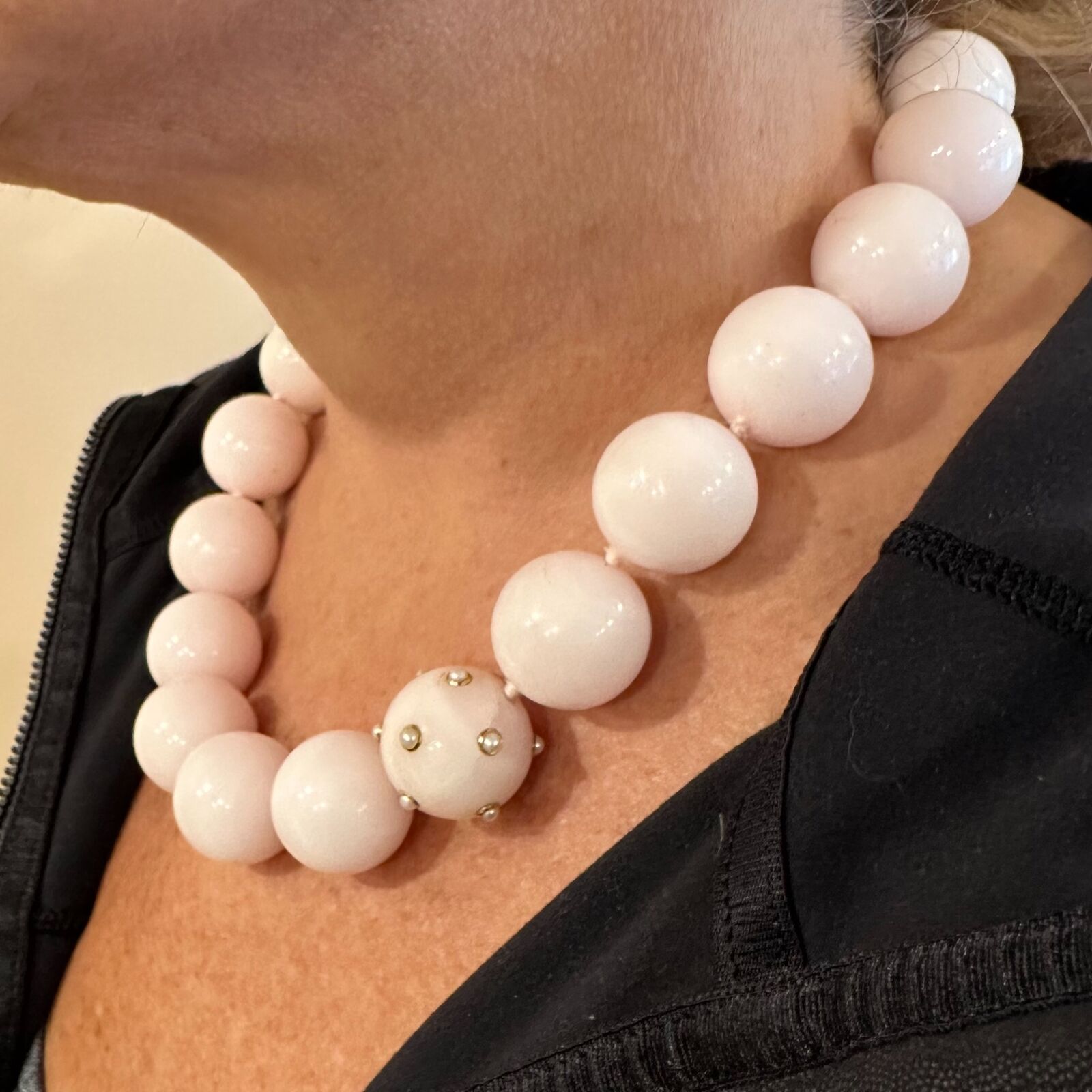 Verdura Jewelry & Watches:Fine Jewelry:Necklaces & Pendants Authentic! Verdura 18k Yellow Gold Large Pink Quartz Pearl Bead Necklace