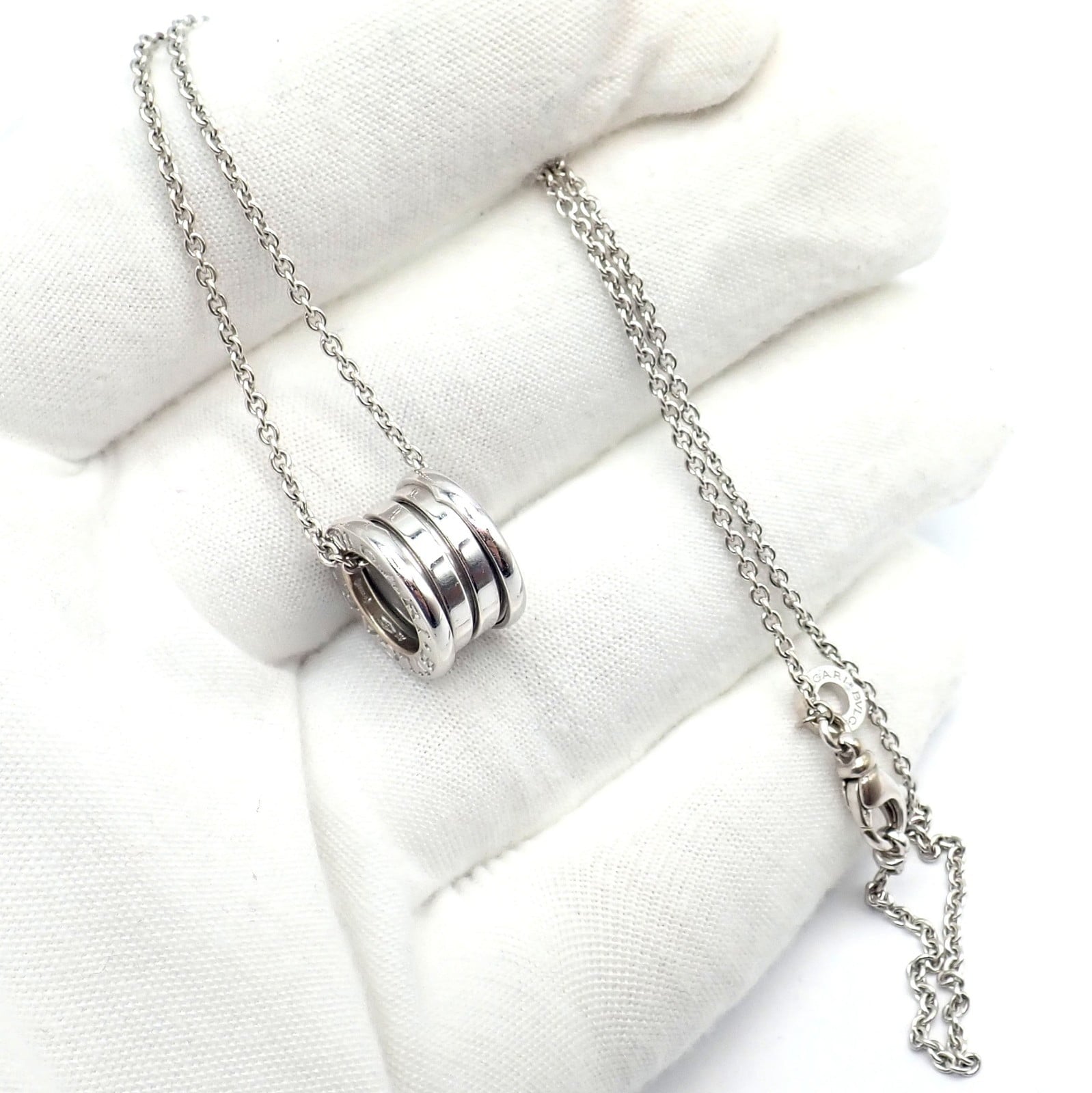 Bulgari Jewelry & Watches:Fine Jewelry:Necklaces & Pendants Authentic! Bulgari Bvlgari 18k White Gold B.Zero1 Pendant Necklace Box + Papers