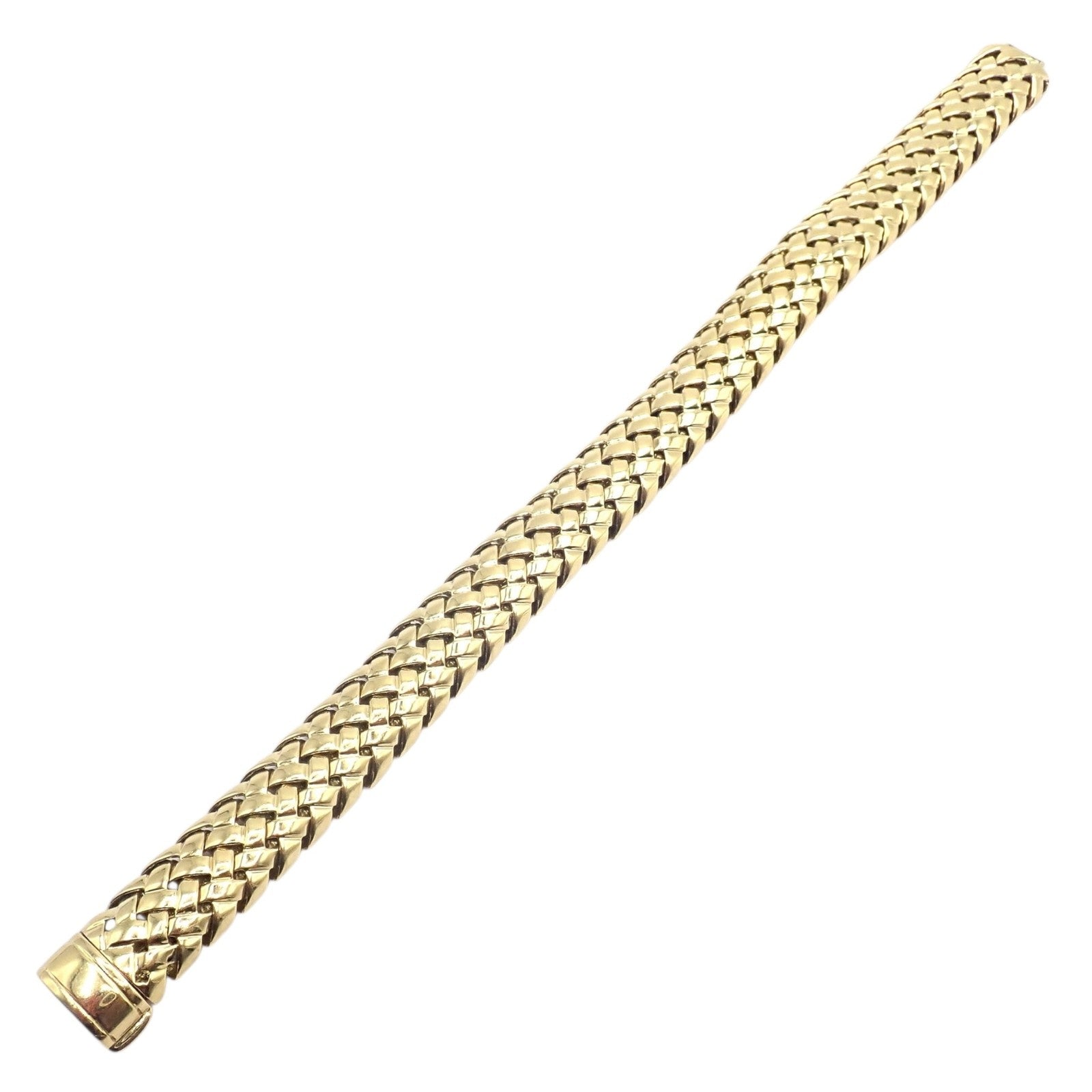 Authentic! Tiffany & Co Vannerie 18k Yellow Gold Basket Weave