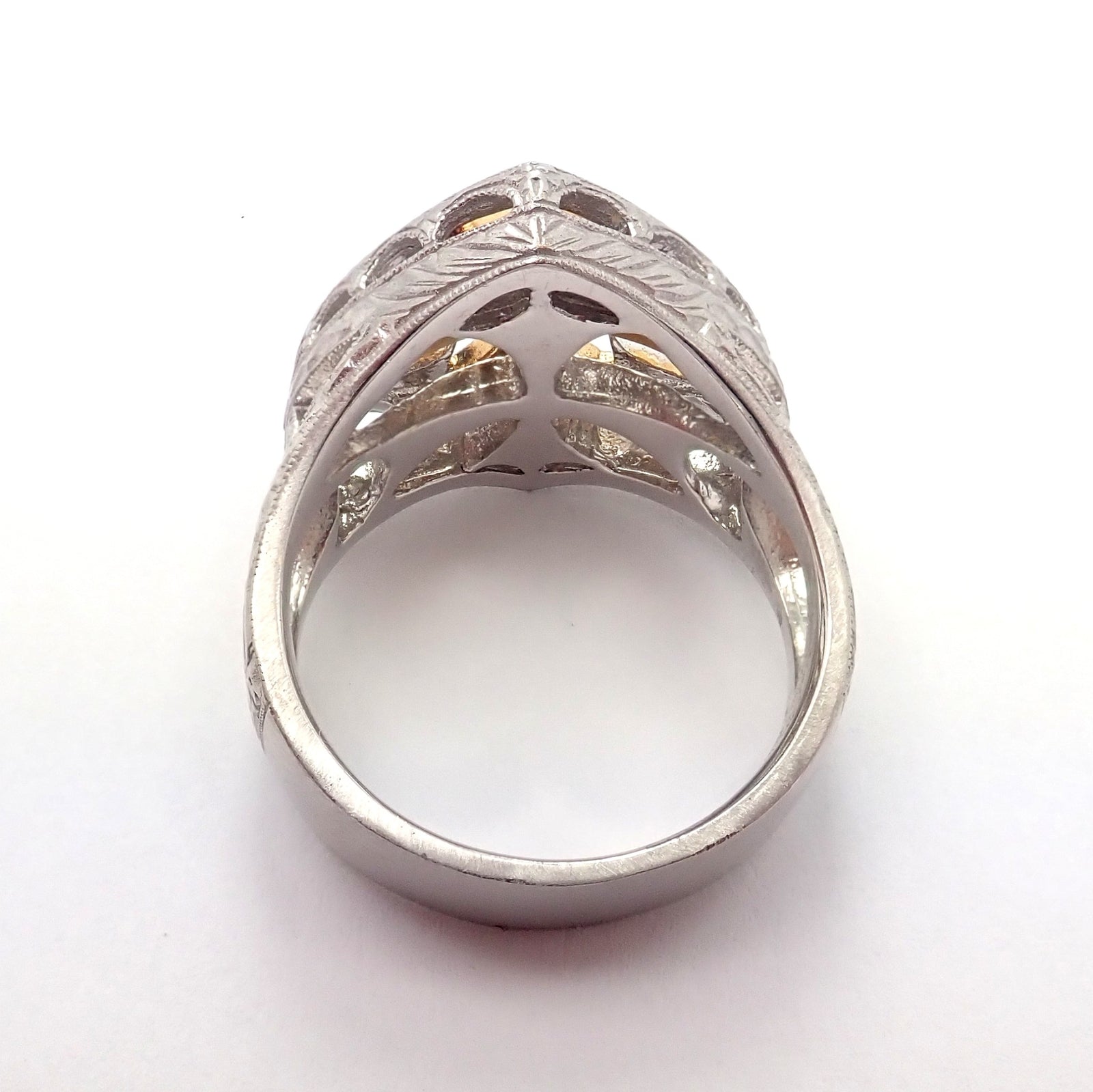 Authentic Loree Rodkin 18k White Yellow Gold Diamond Cross Shield Crest Ring | Fortrove