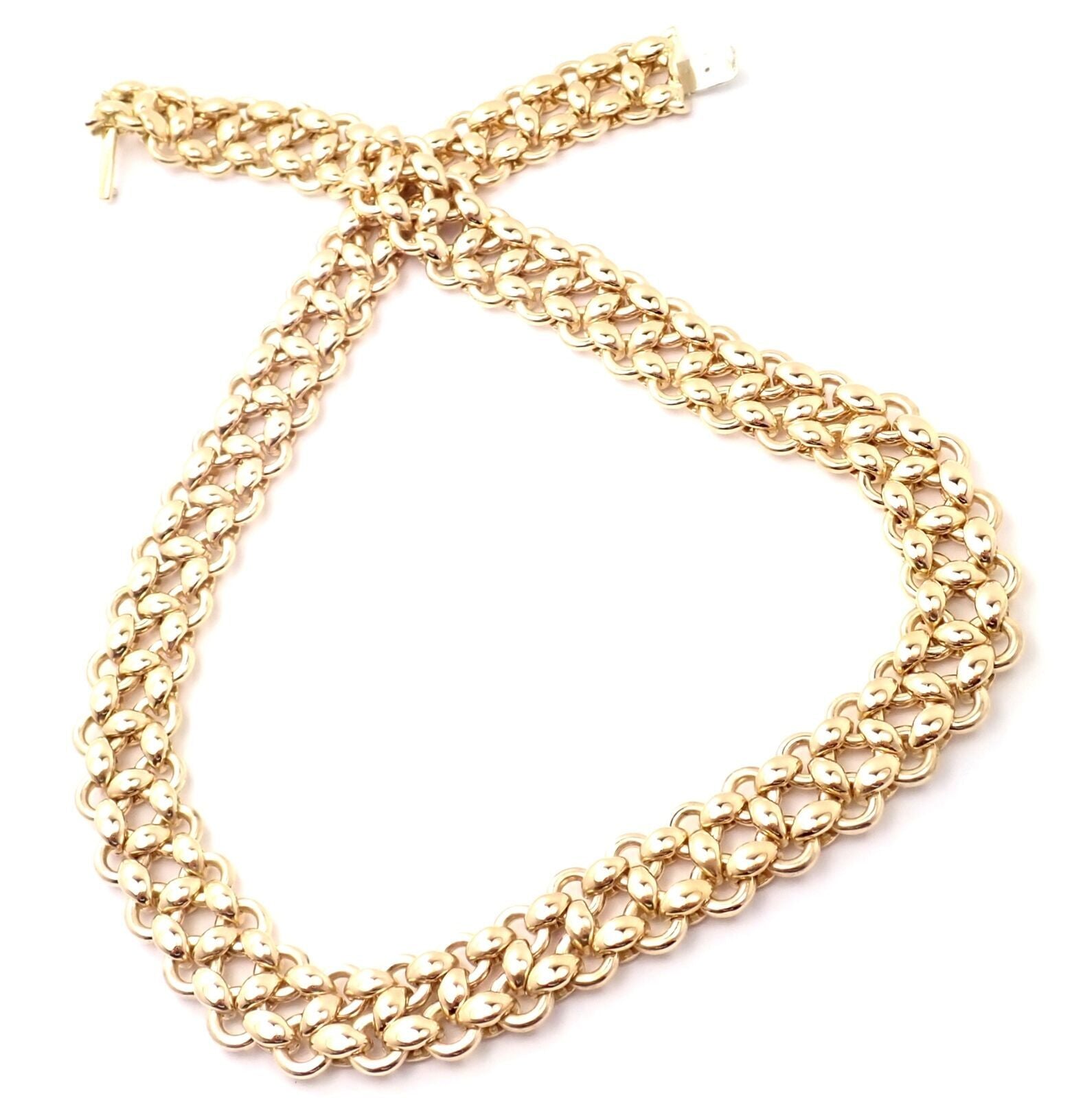Rare! Vintage Authentic Hermes 18k Yellow Gold Link Necklace | Fortrove