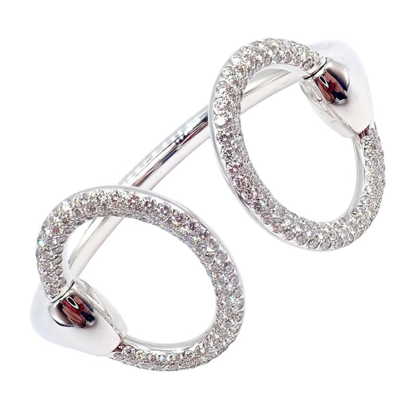 Authentic! Hermes Nausicaa 18K White Gold Diamond Horsebit Authentic! Hermes Nausicaa 18K White Gold Diamond Horsebit