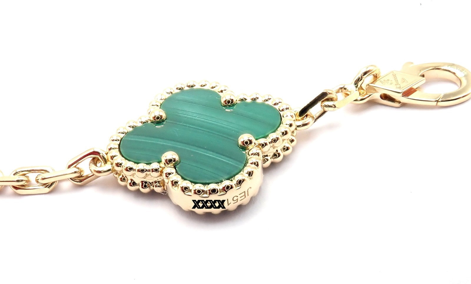 Van Cleef & Arpels Jewelry & Watches:Fine Jewelry:Bracelets & Charms Authentic! Van Cleef & Arpels 18k Gold 5 Motif Malachite Alhambra Bracelet Cert.