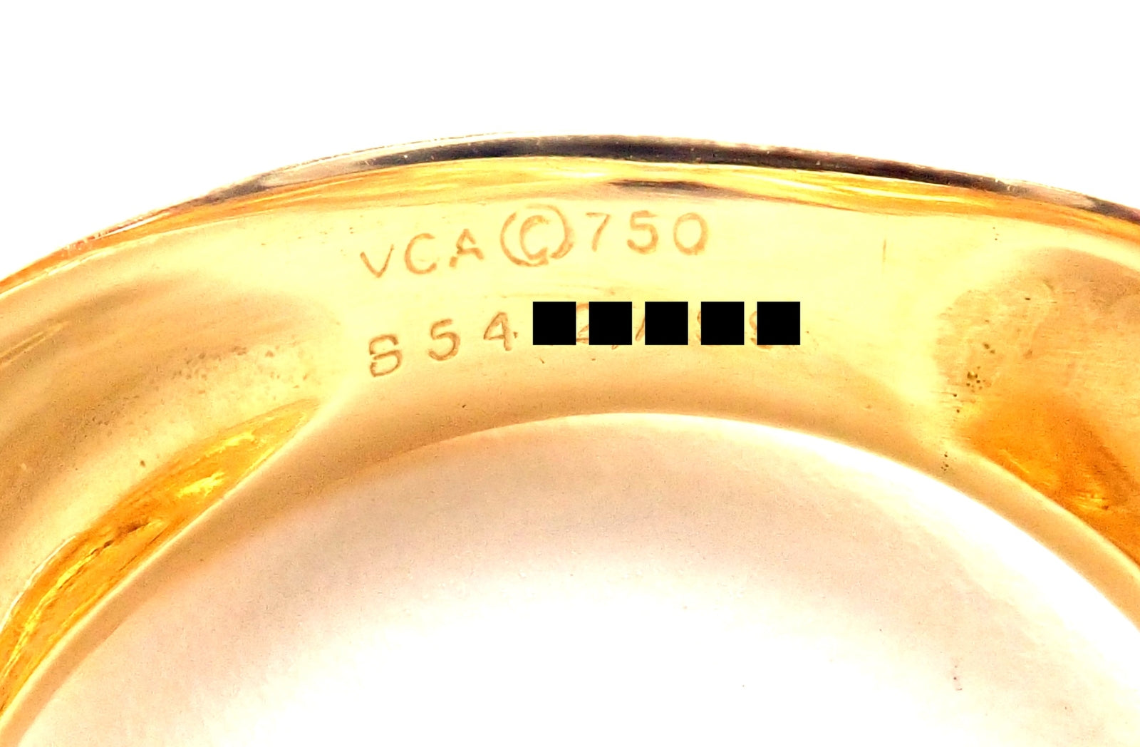 Rare! Authentic Van Cleef & Arpels 18k Yellow Gold Diamond Bow Design Band Ring | Fortrove